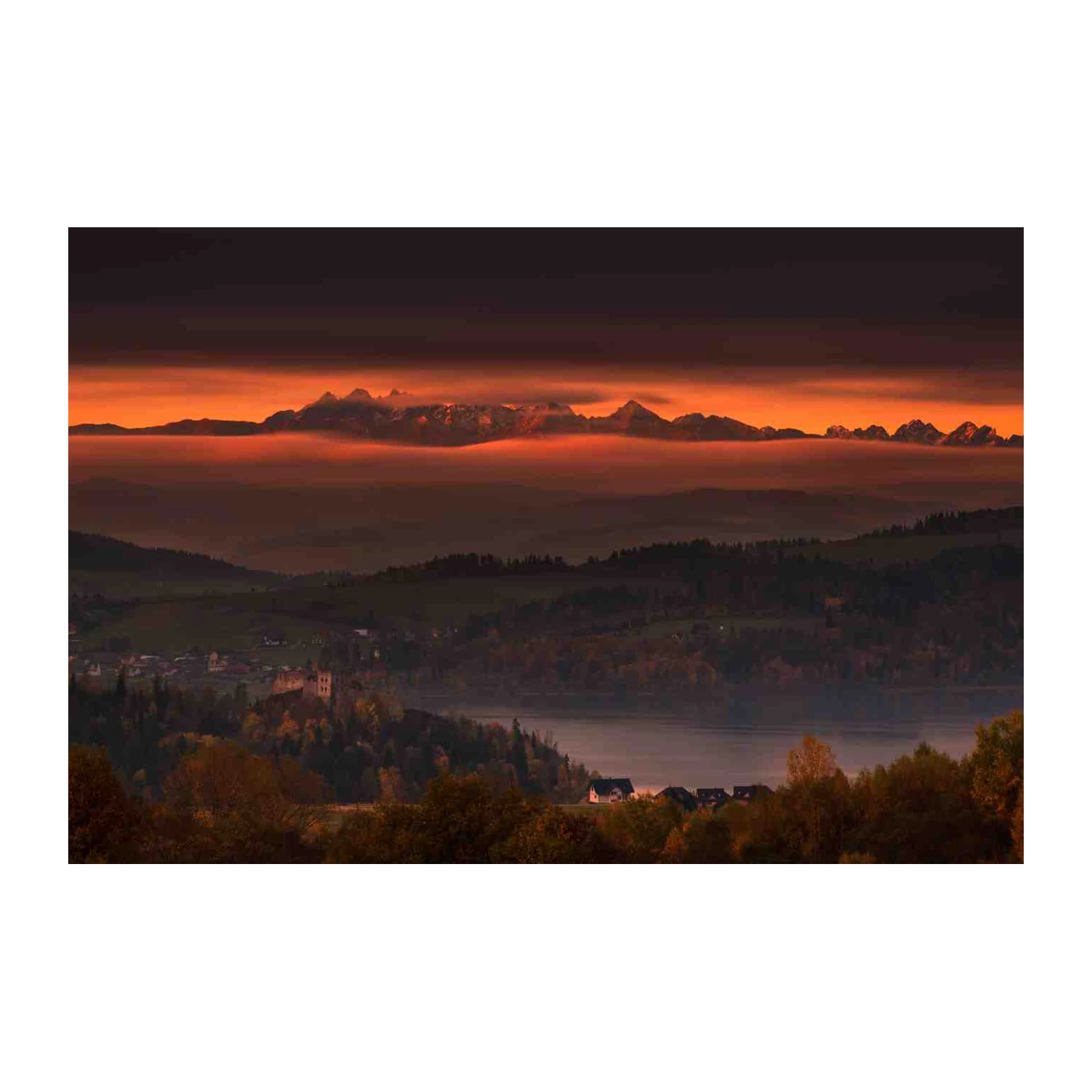 Majestic Mountain Sunset Landscape Wall Art