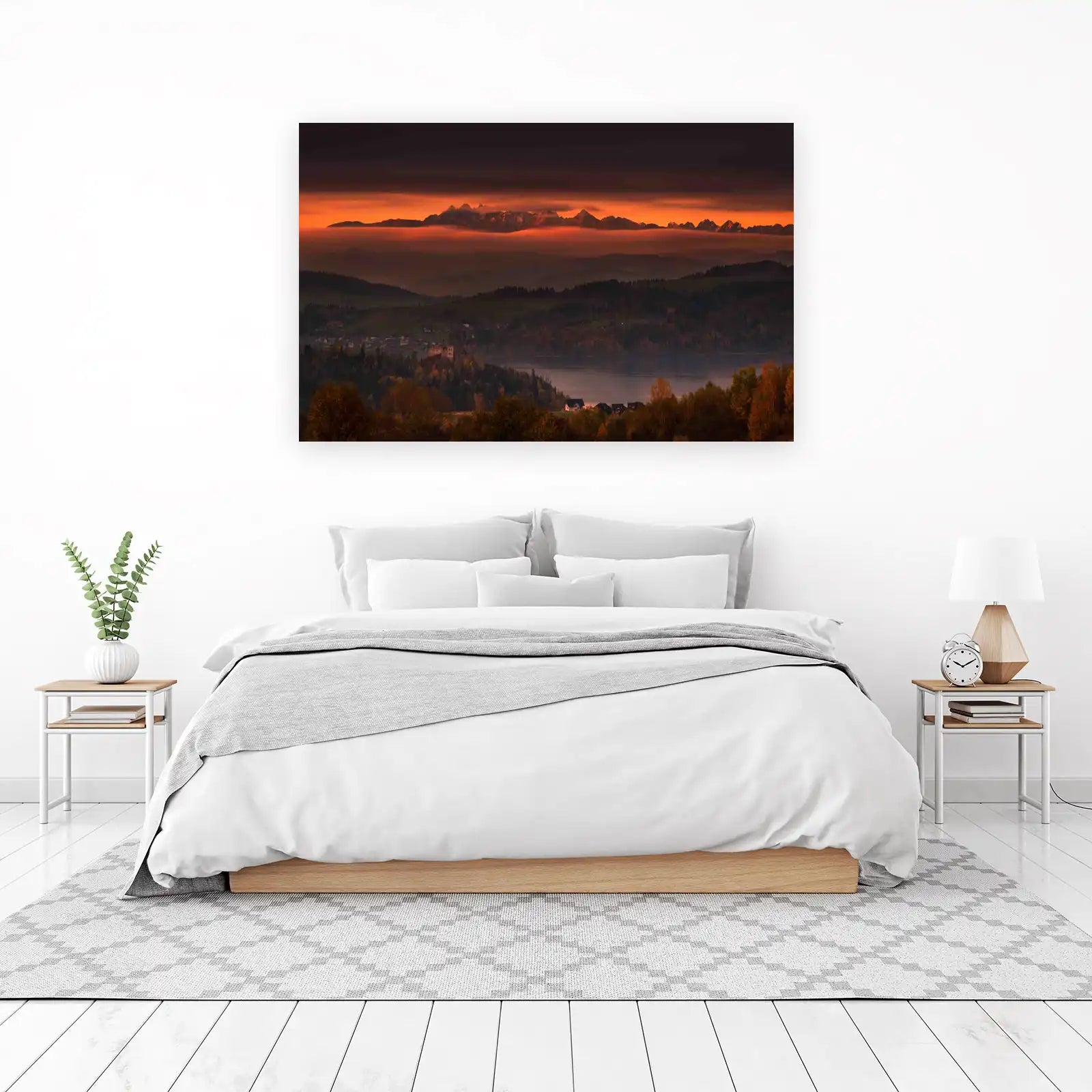 Majestic Mountain Sunset Landscape Wall Art