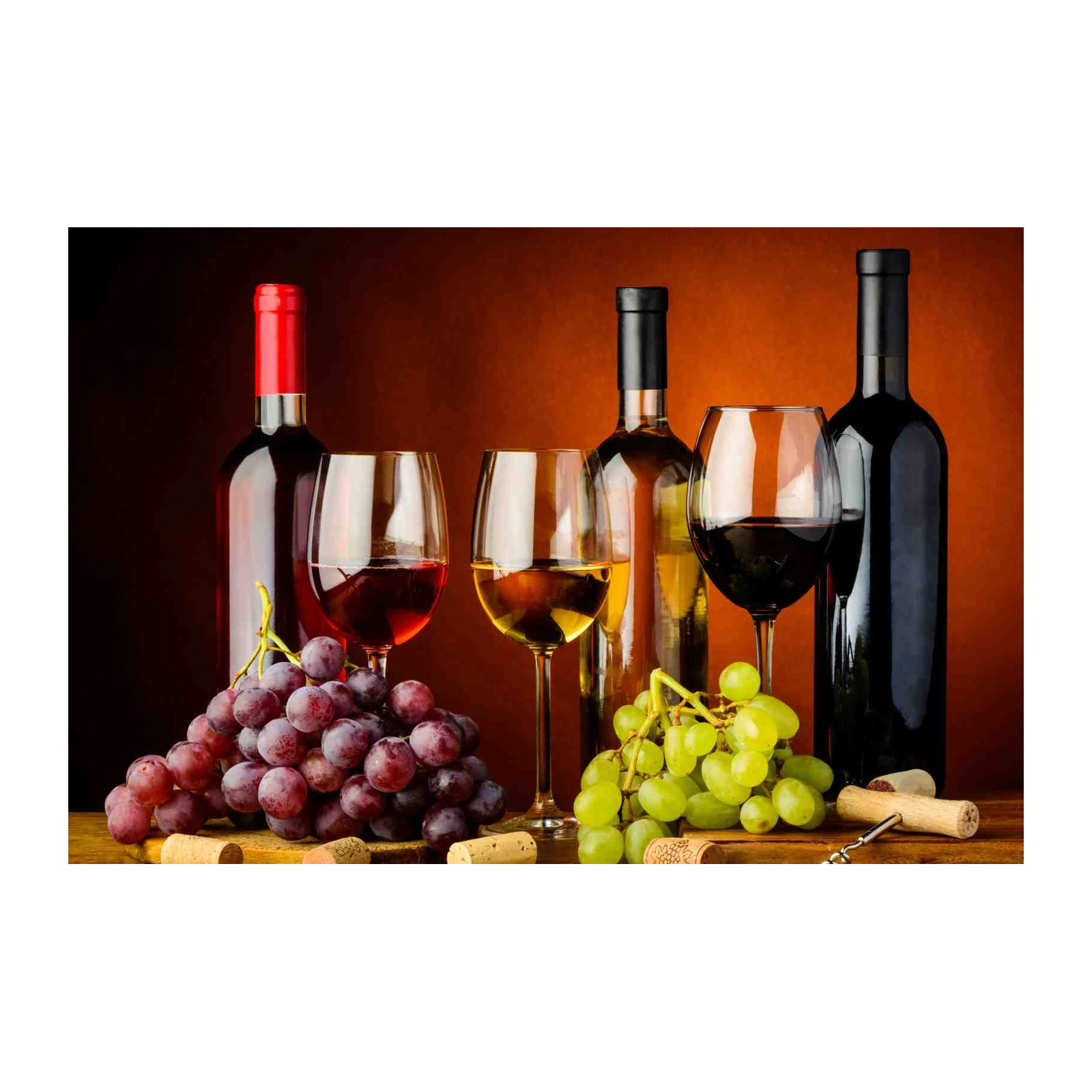Elegant Wine & Grapes Wall Art - Home Decor