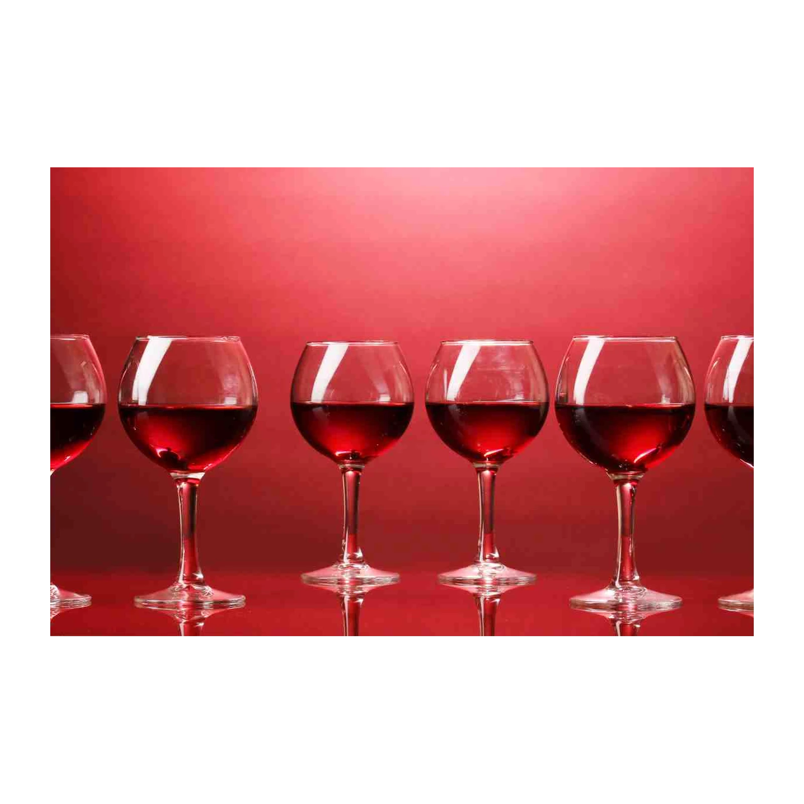 Elegant Red Wine Glasses Wall Art