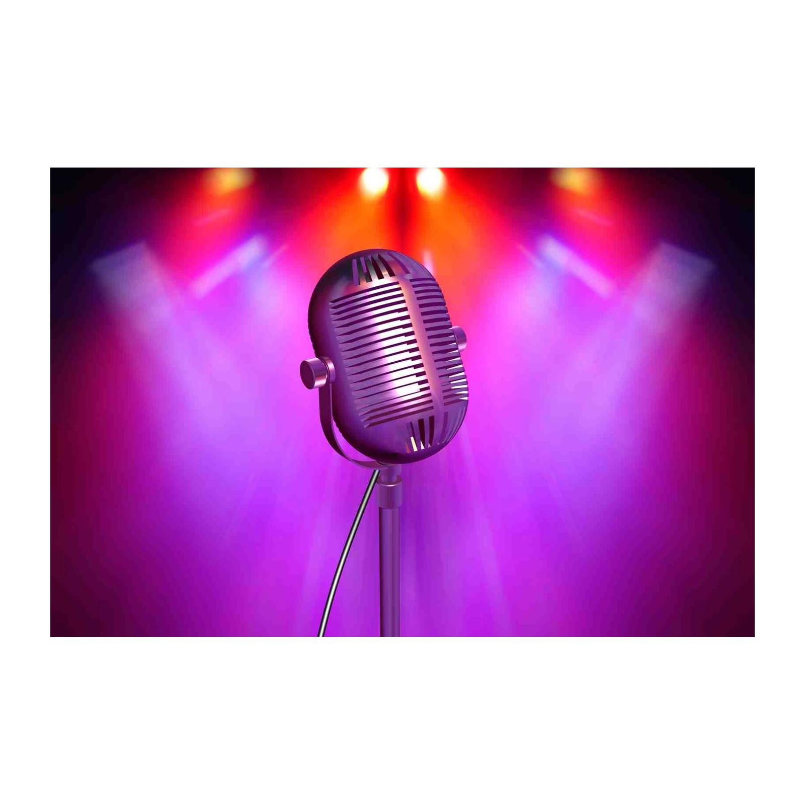 Vintage Microphone Spotlight Wall Art