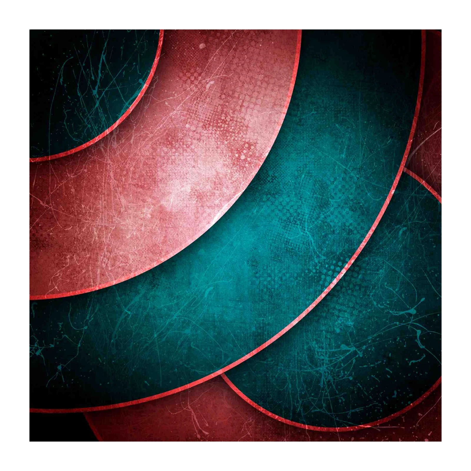 Abstract Teal & Rose Gold Geometric Wall Art