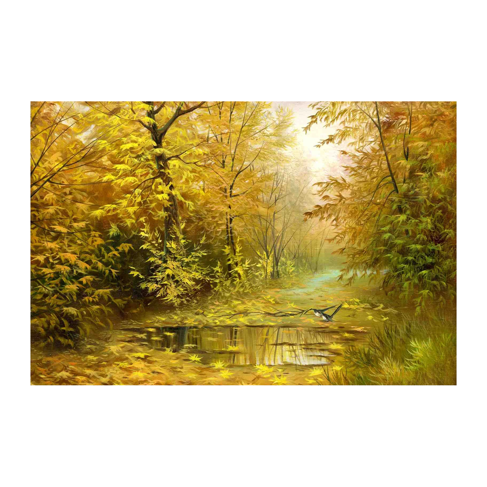 Golden Autumn Forest Path Wall Art