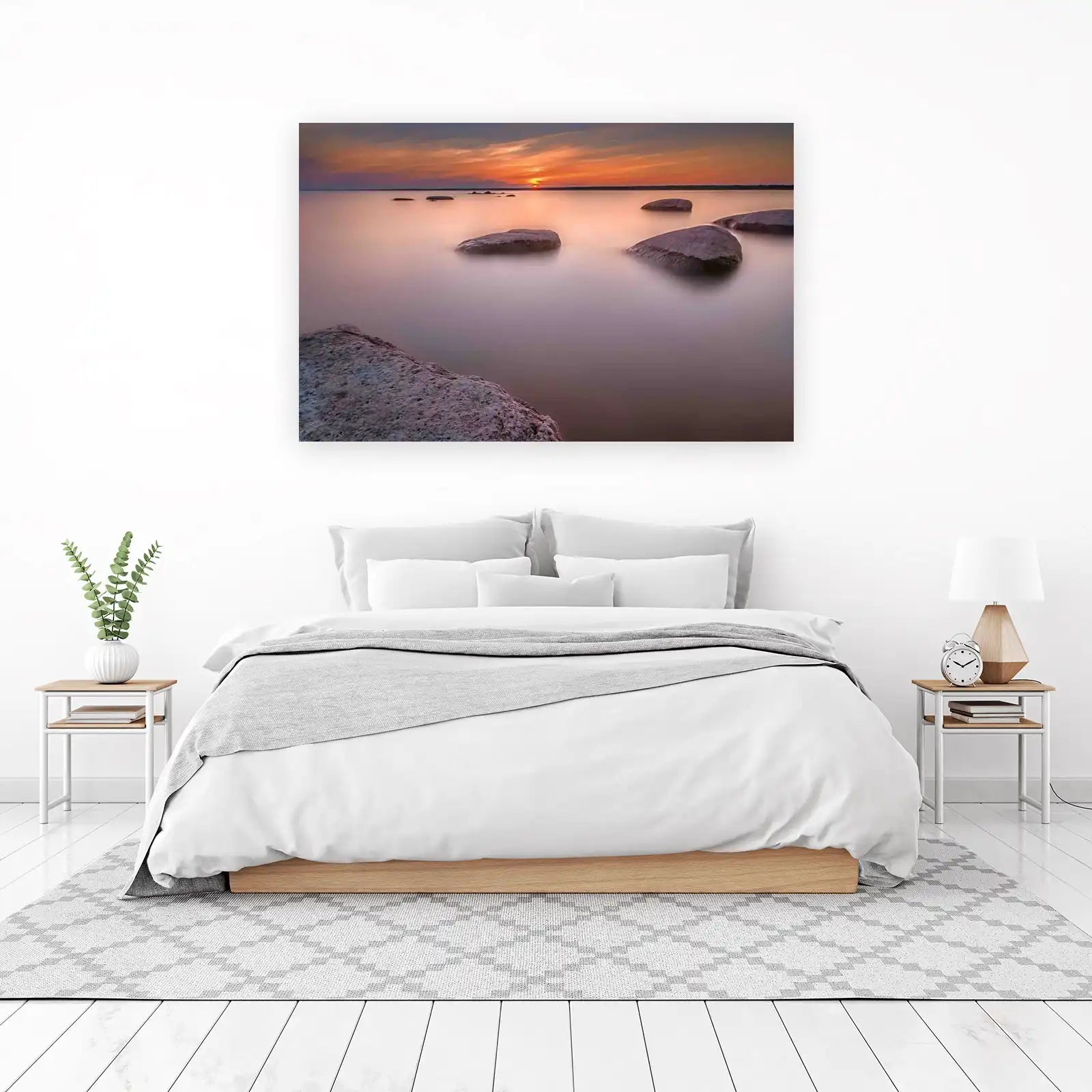 Serene Sunset Rocks Wall Art