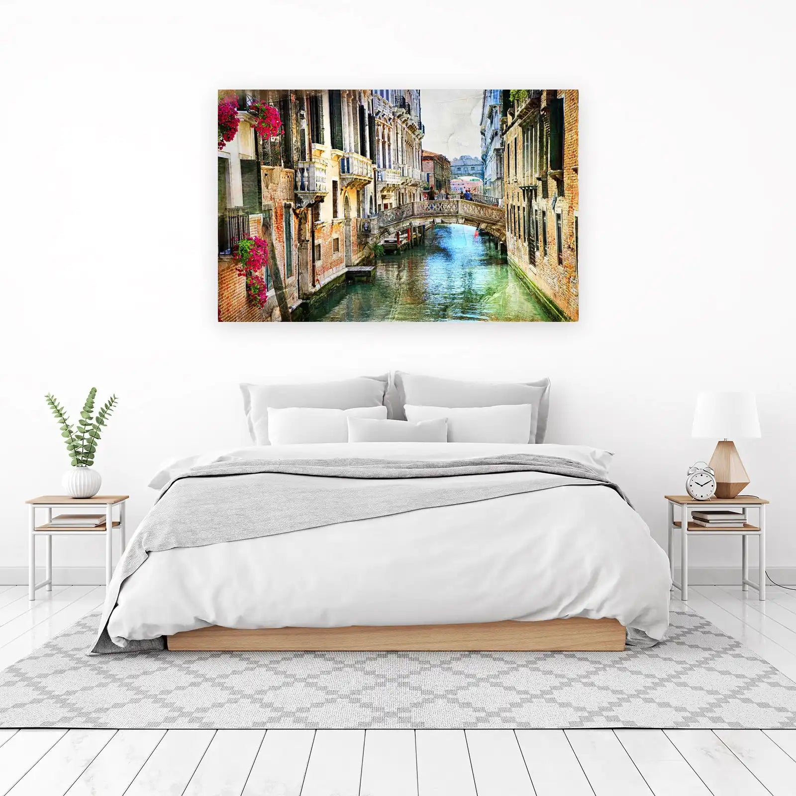 Venice Canal Bridge Floral Charm Wall Art