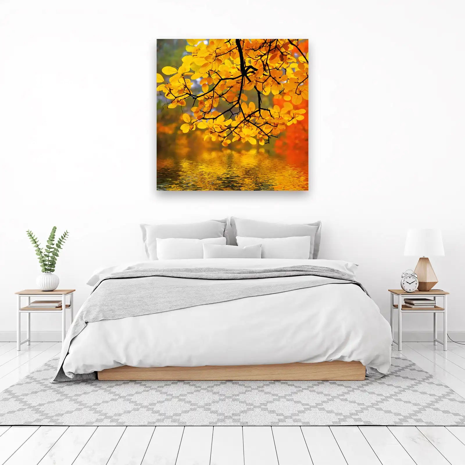 Vibrant Autumn Leaves Reflection Wall Art