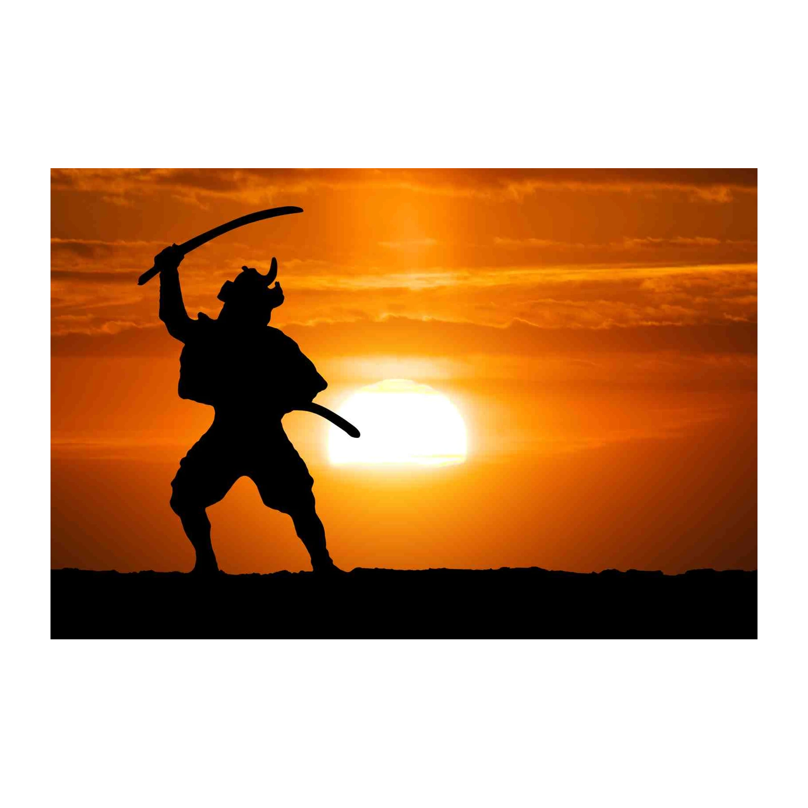 Samurai Warrior Sunset Wall Art