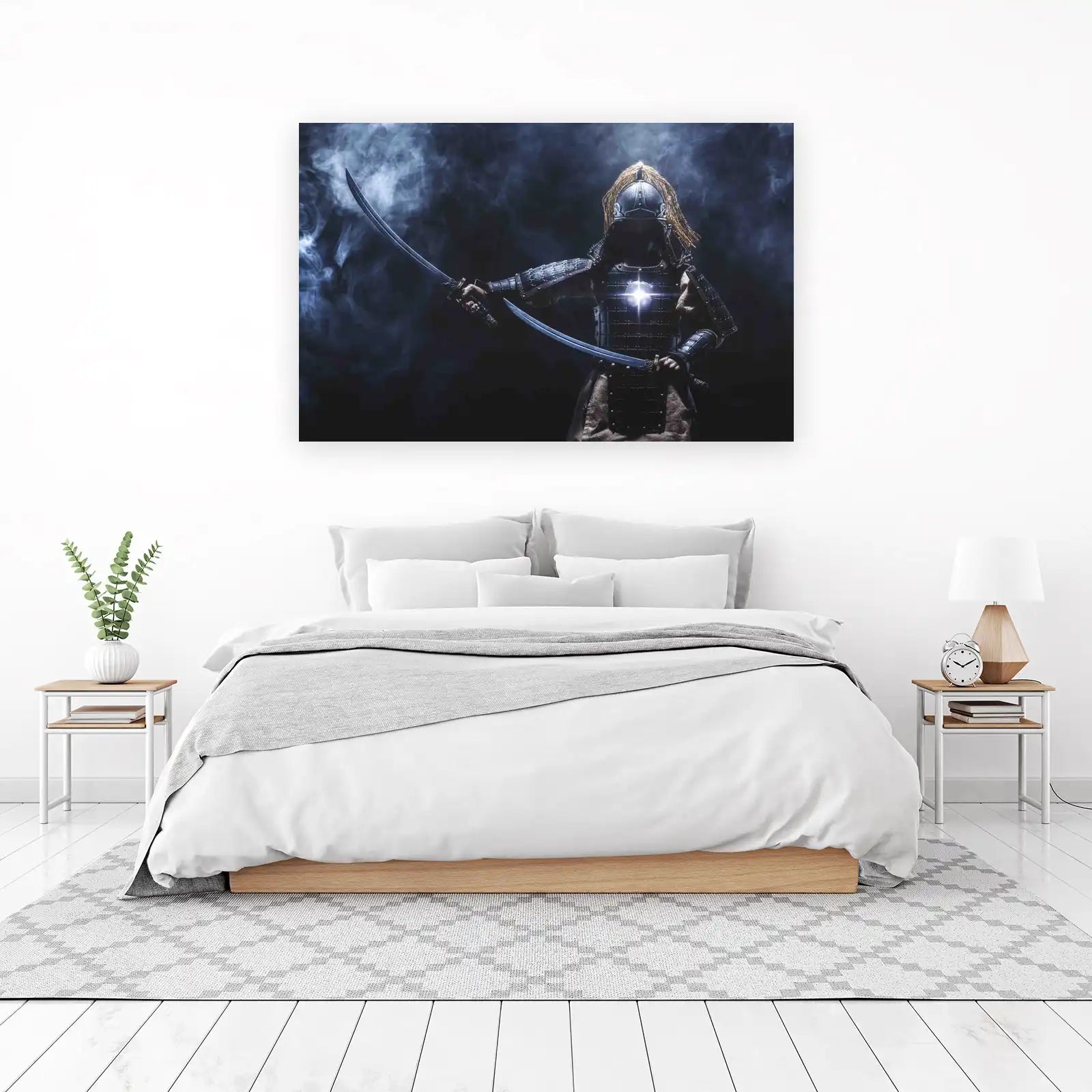 Samurai Warrior with Swords Wall Art