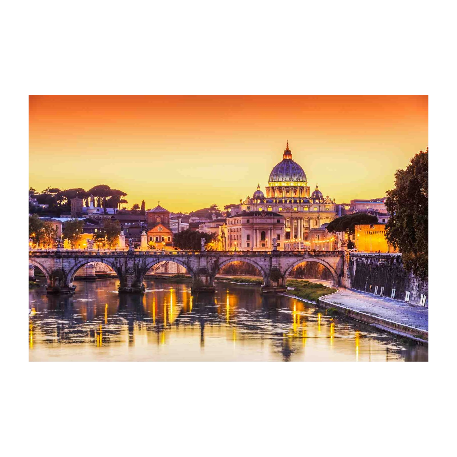 Vatican City Sunset Ponte Sant'Angelo Wall Art