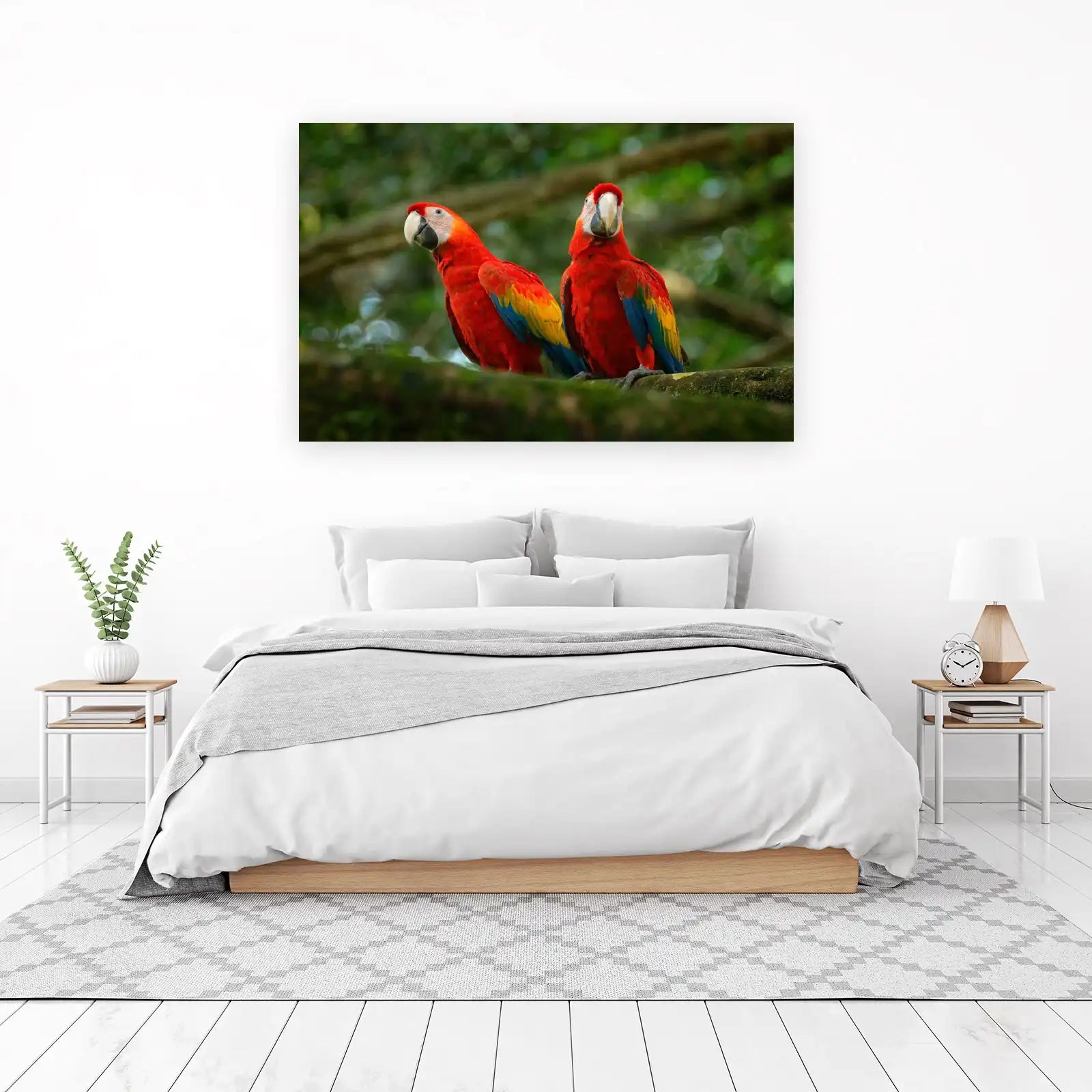 Scarlet Macaws Tropical Bird Wall Art