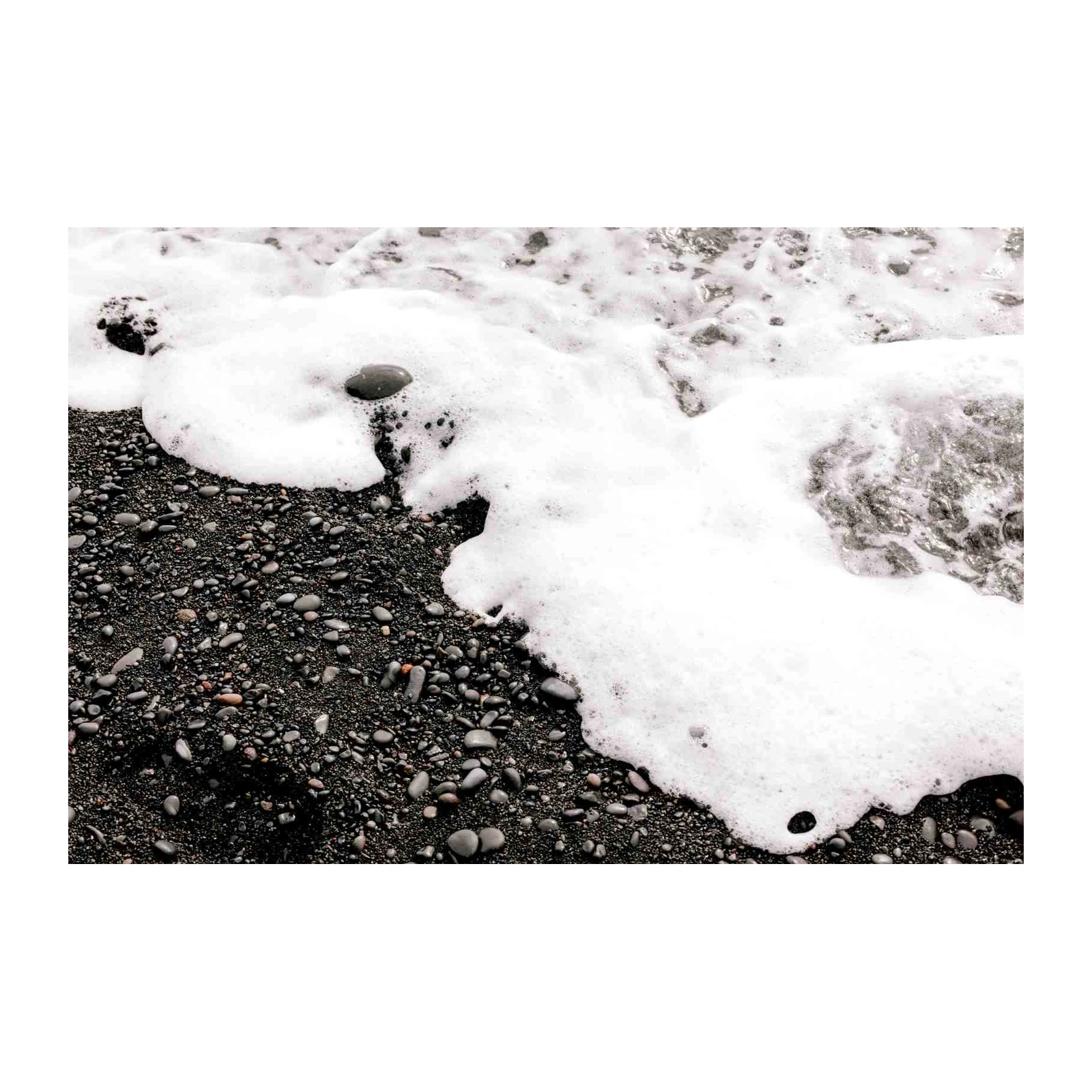 Black Sand Beach Serenity Wall Art