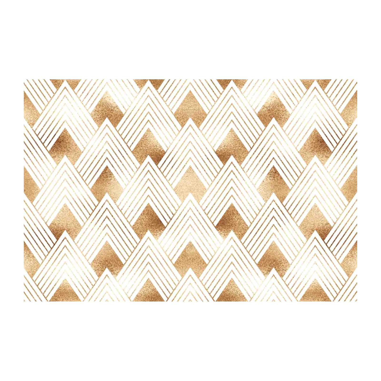 Art Deco Gold Geometric Mountain Wall Art