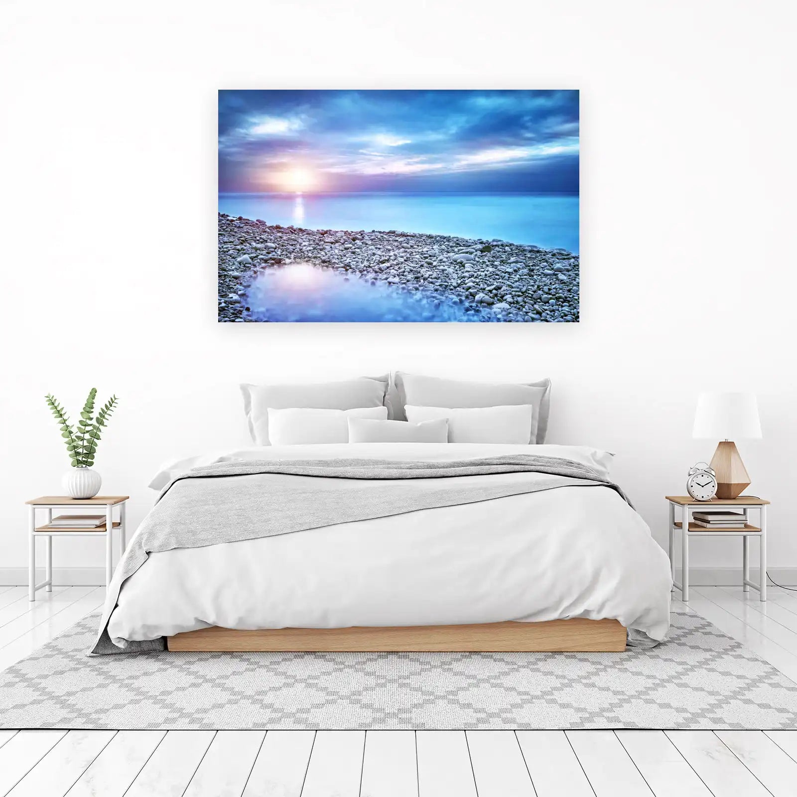 Serene Beach Sunrise Coastal Wall Art