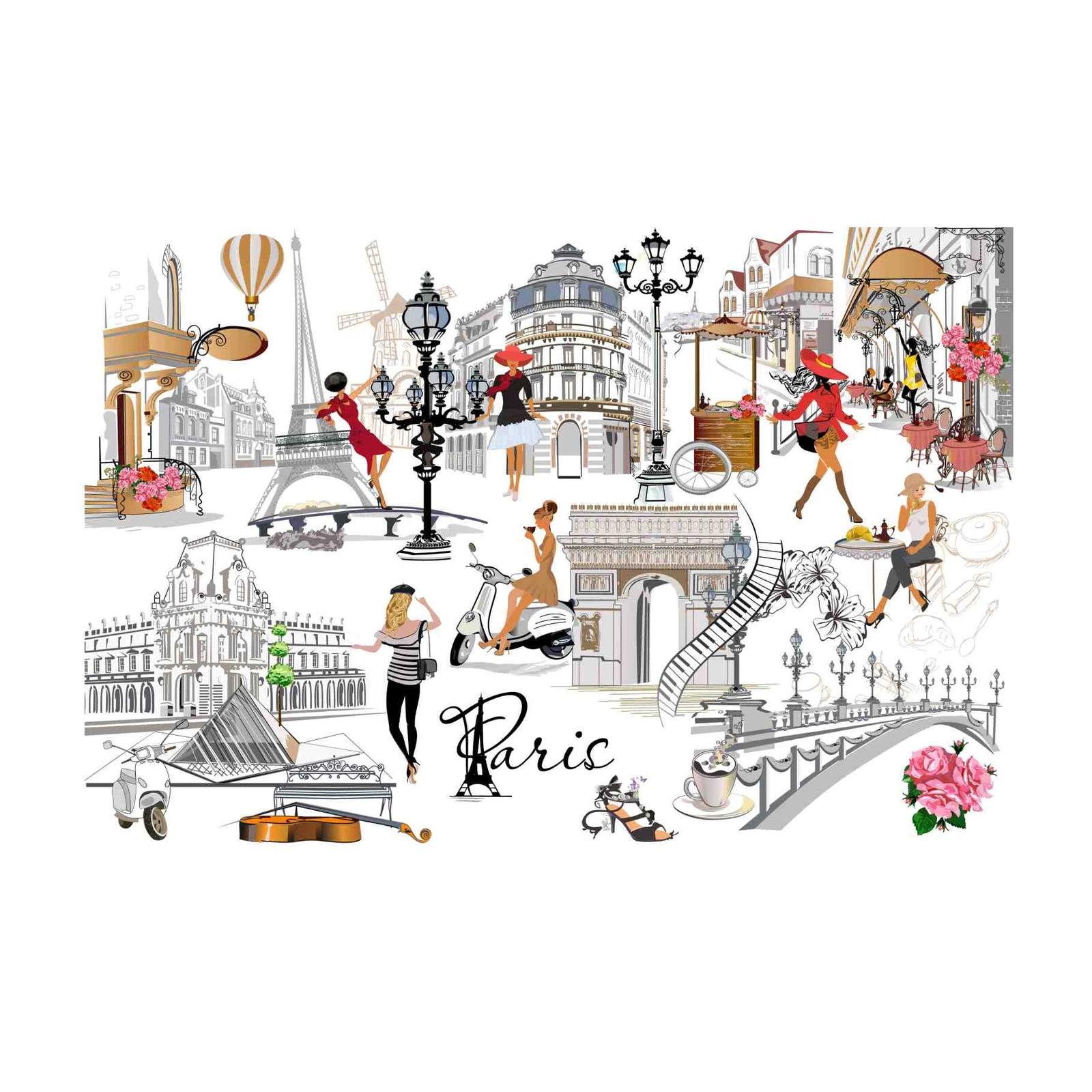 Chic Parisian Street Scene Wall Art