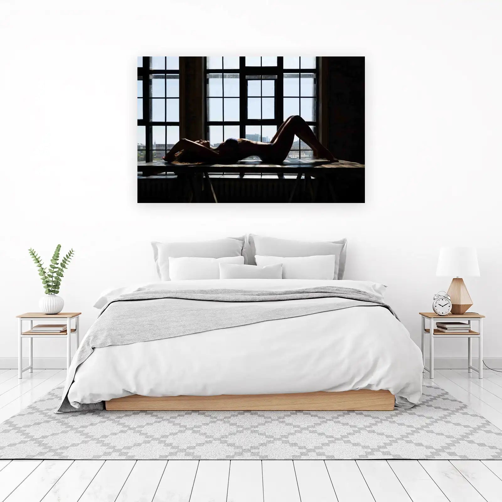 Silhouette of Beauty Window Wall Art