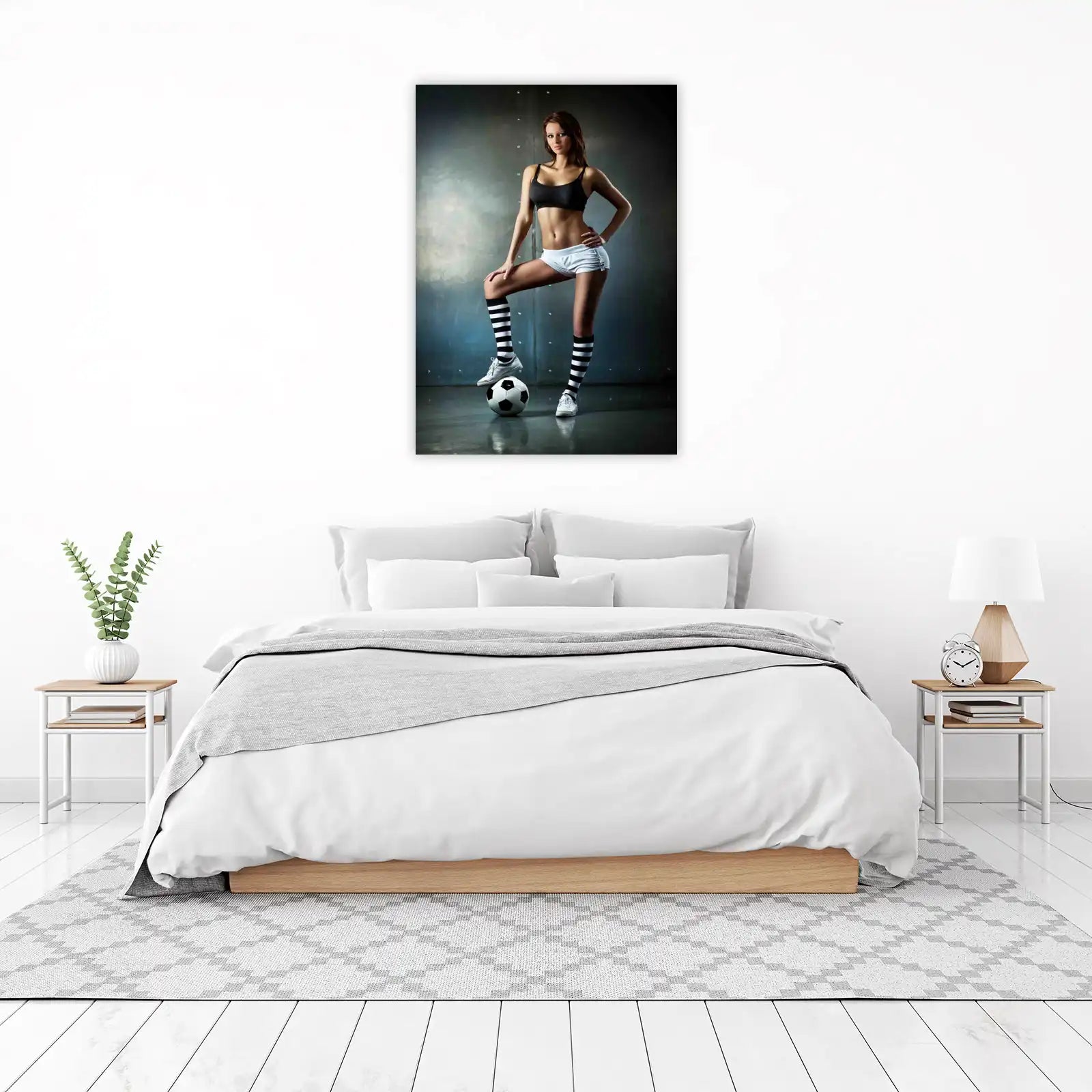 Fitness Goddess with Soccer Ball Wall Art