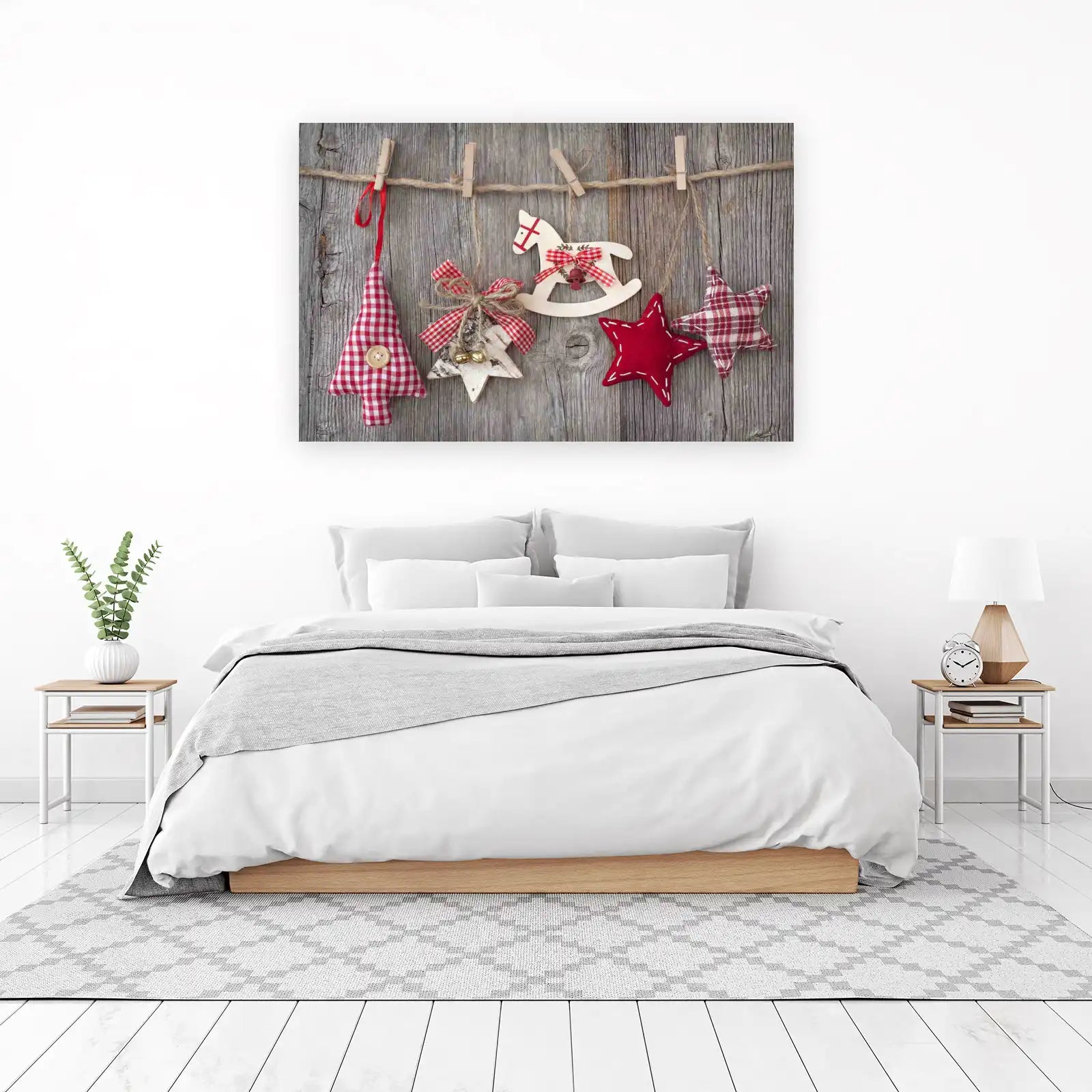 Rustic Christmas Ornaments Wall Art