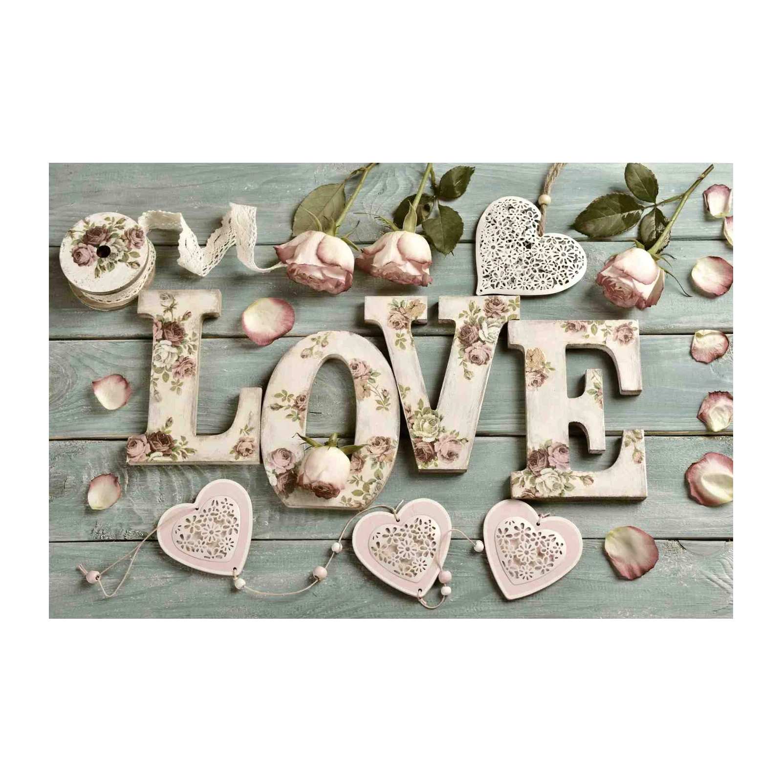 Shabby Chic Floral LOVE Wall Art