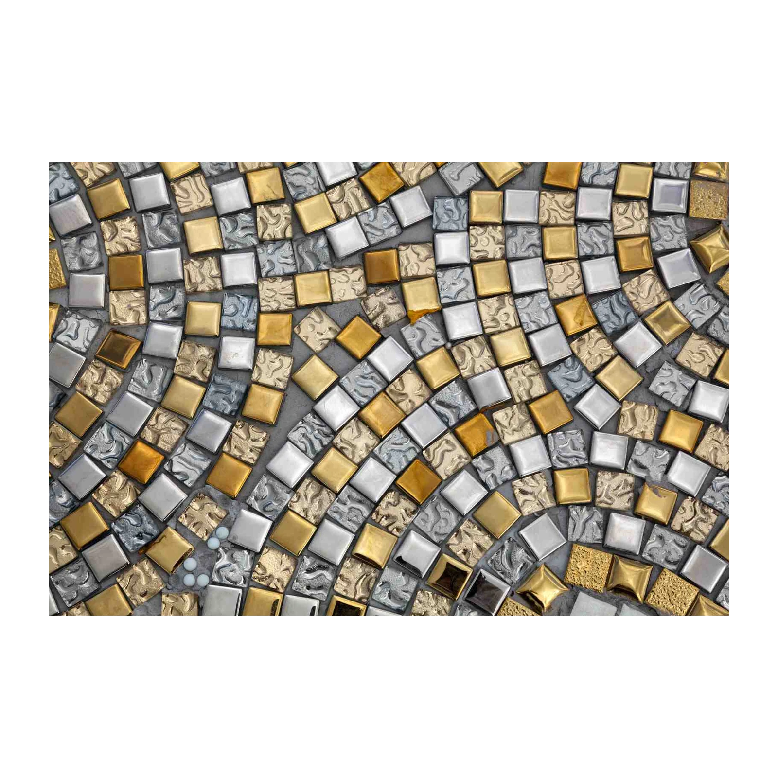 Luxury Gold & Silver Mosaic Pattern Wall Art