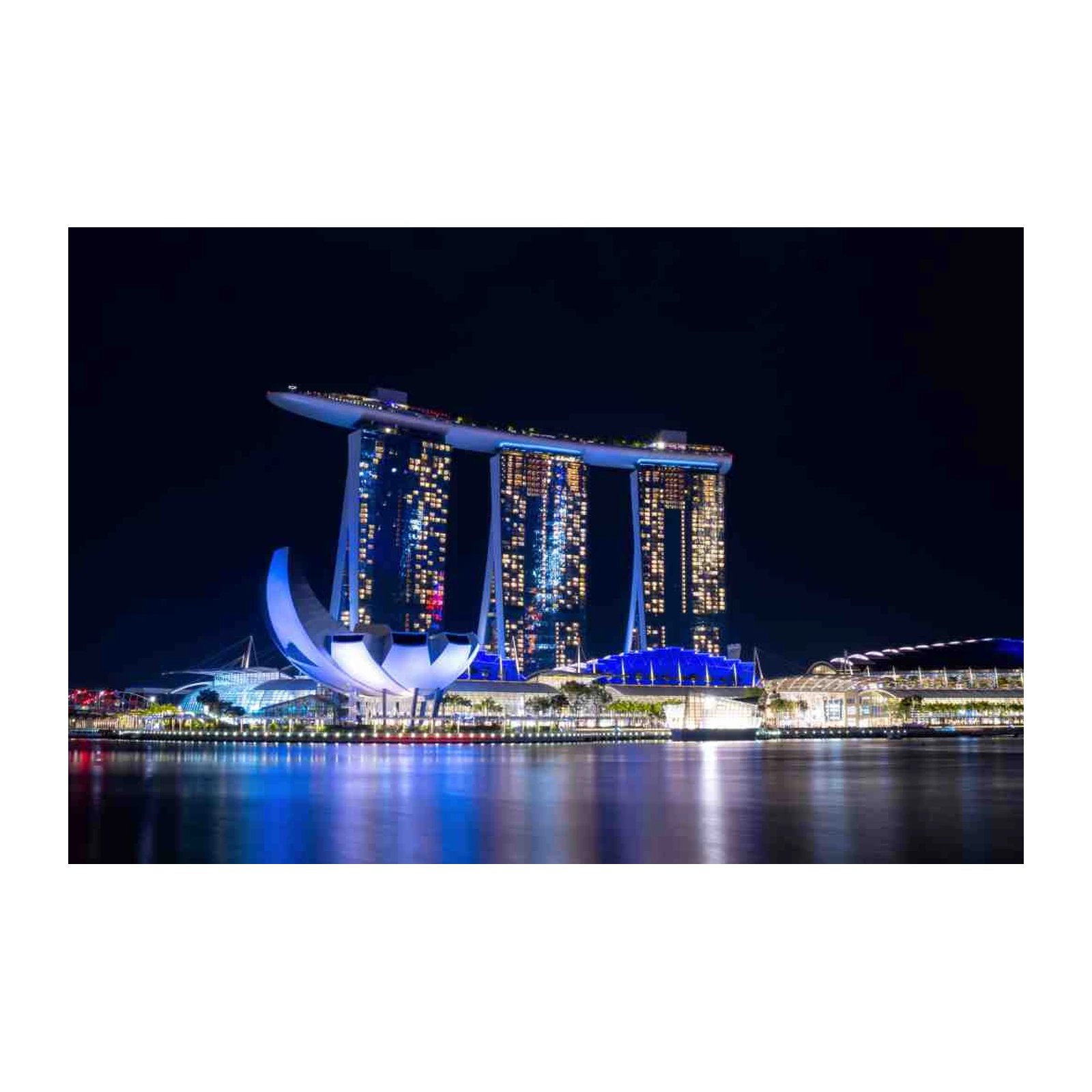 Singapore Marina Bay Sands Night Skyline Wall Art
