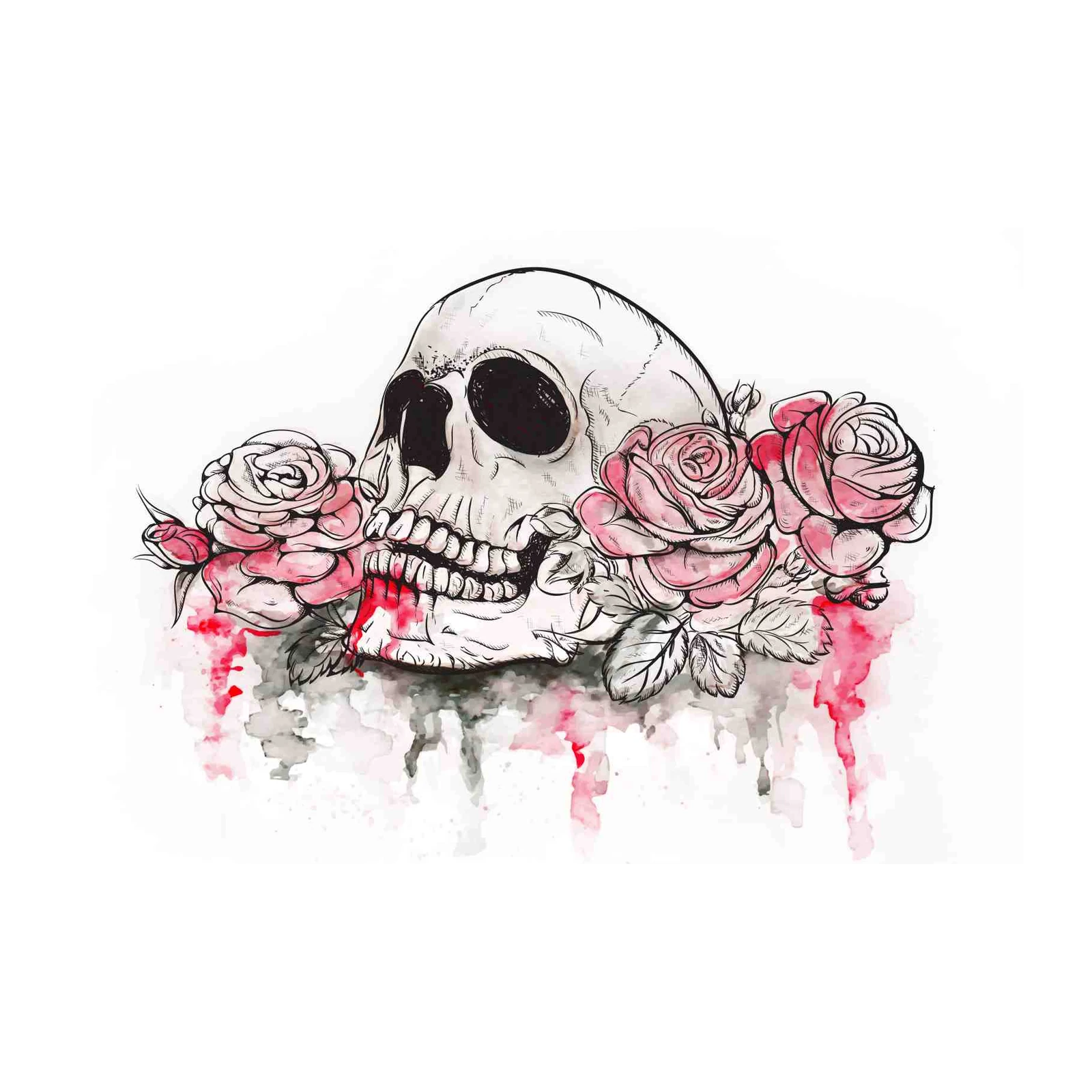 Gothic Skull & Roses Wall Art
