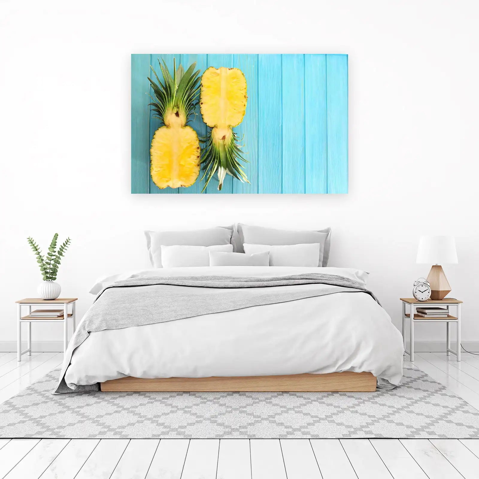 Vibrant Tropical Pineapple Halves Wall Art