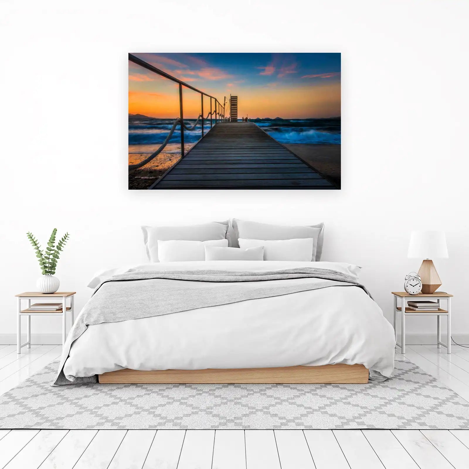 Ocean Sunset Pier Wall Art - Beach Wall Art