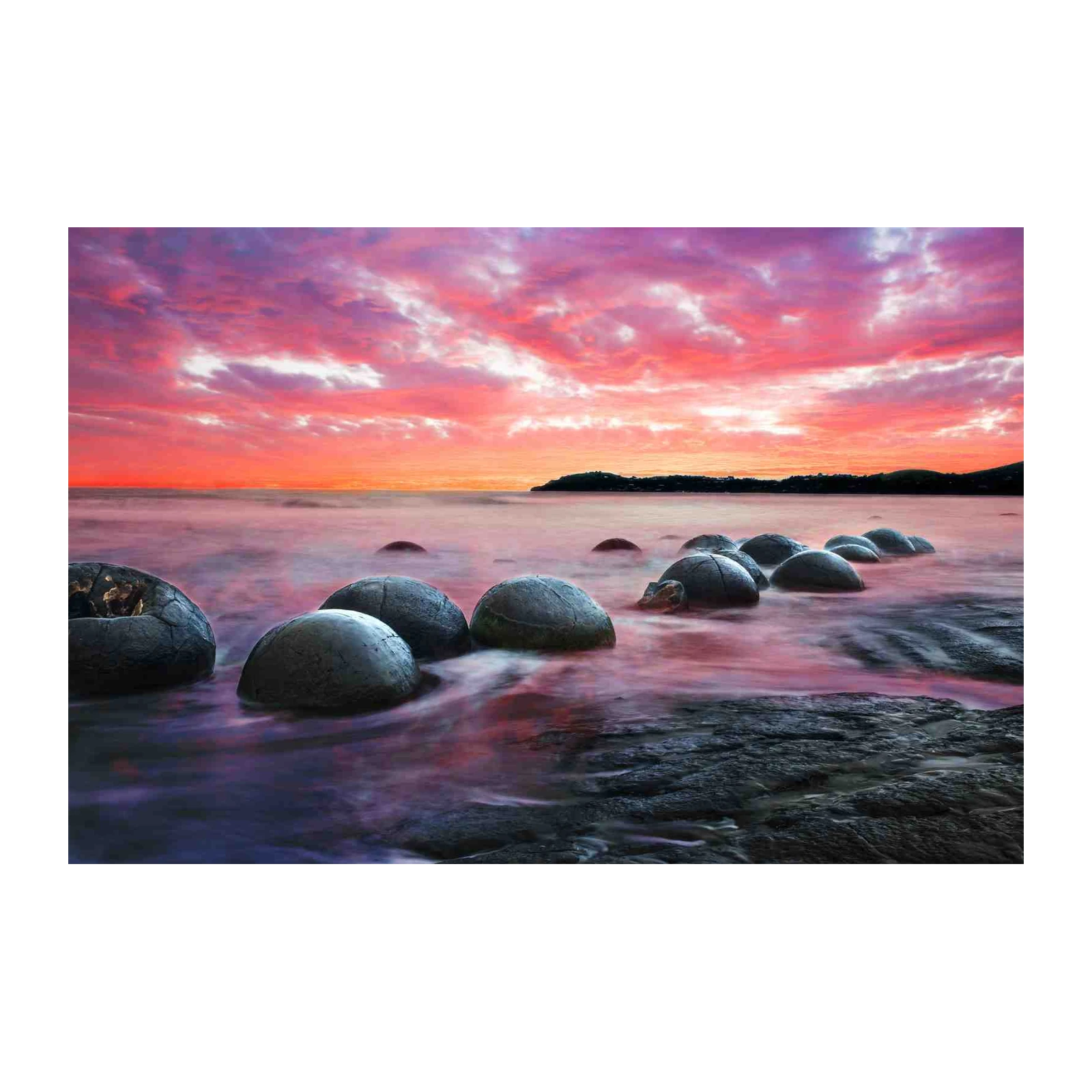 Mystical Moeraki Boulders Sunset Wall Art