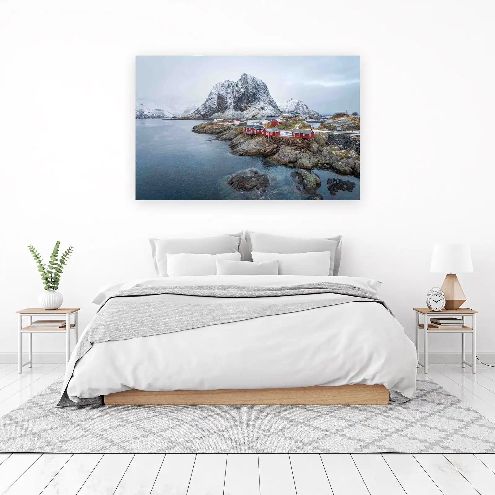 Serene Lofoten Village Winter Wall Art