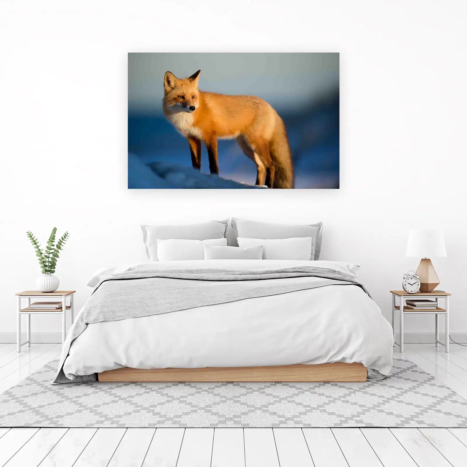 Majestic Red Fox Winter Landscape Wall Art