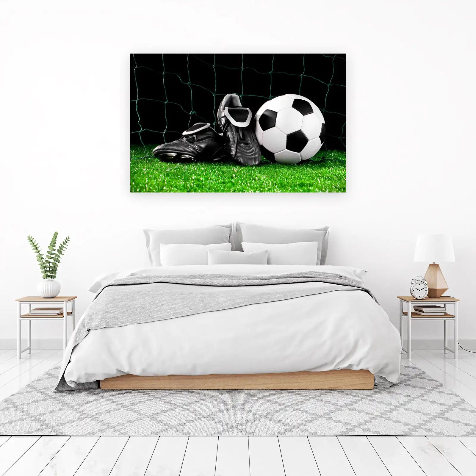 Soccer Ball & Cleats Goal Net Wall Art