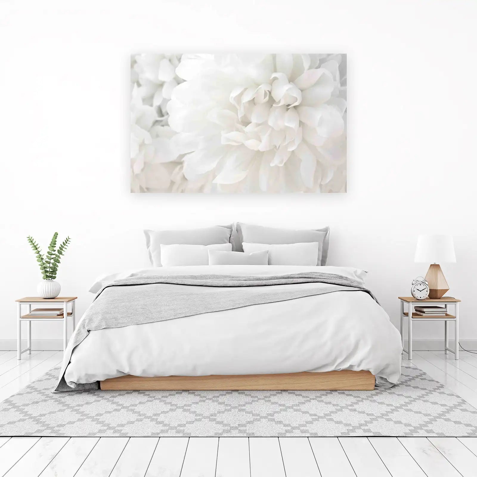 Soft White Dahlia Close-Up Wall Art