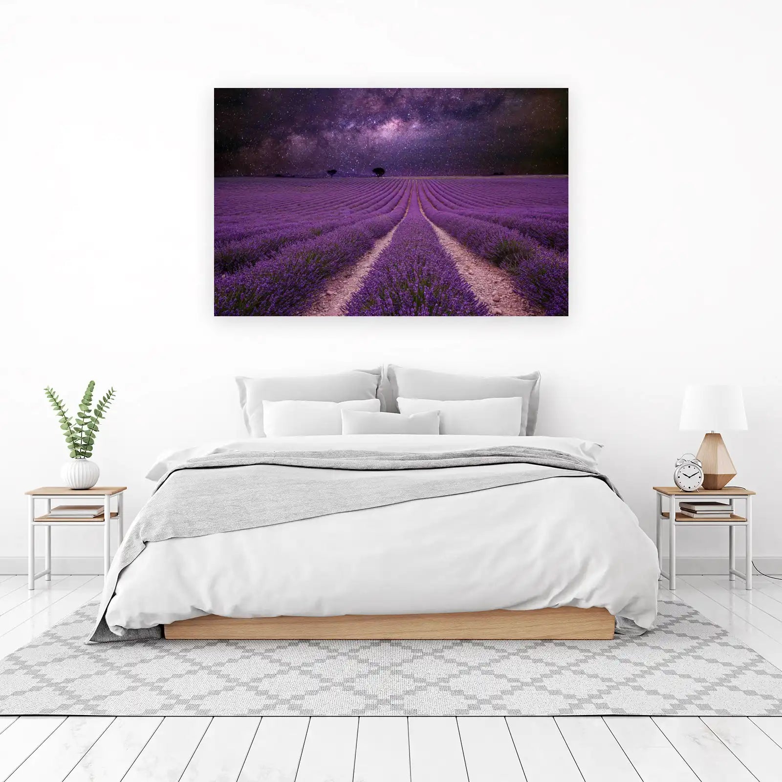 Lavender Field Under Stars Wall Art