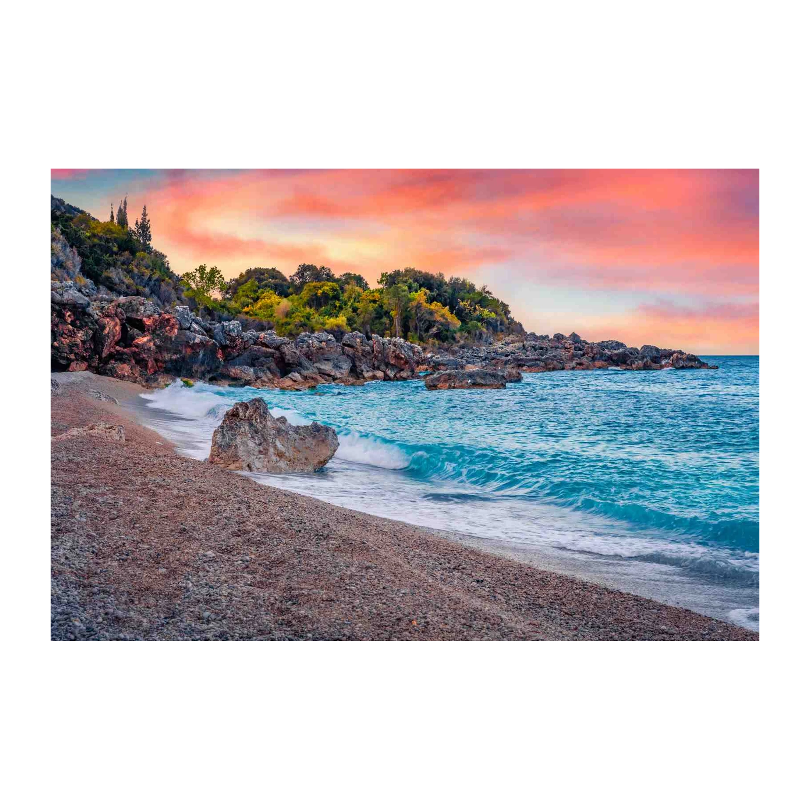 Serene Coastal Sunset Beach Wall Art