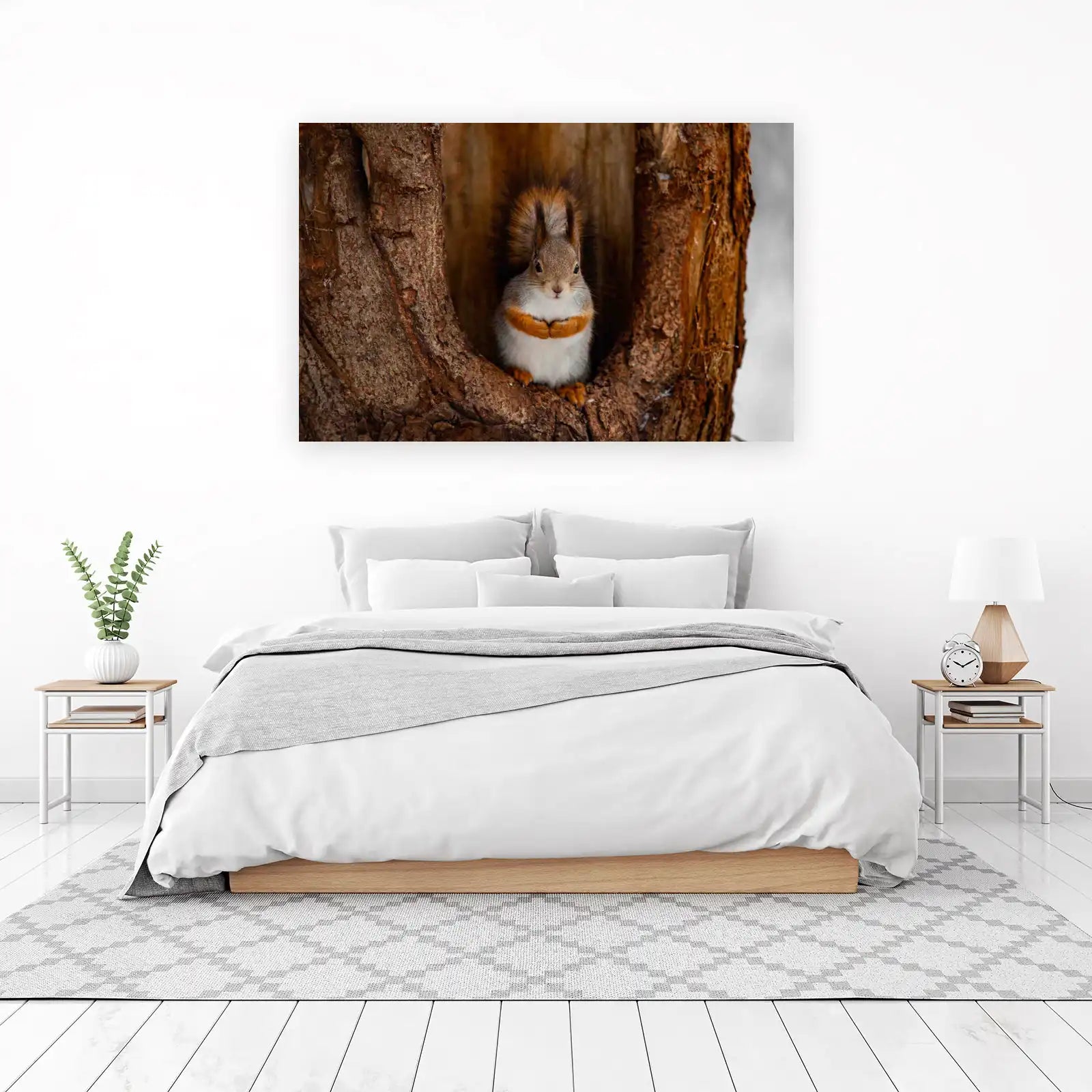 Adorable Squirrel in Tree Hollow Wall Art