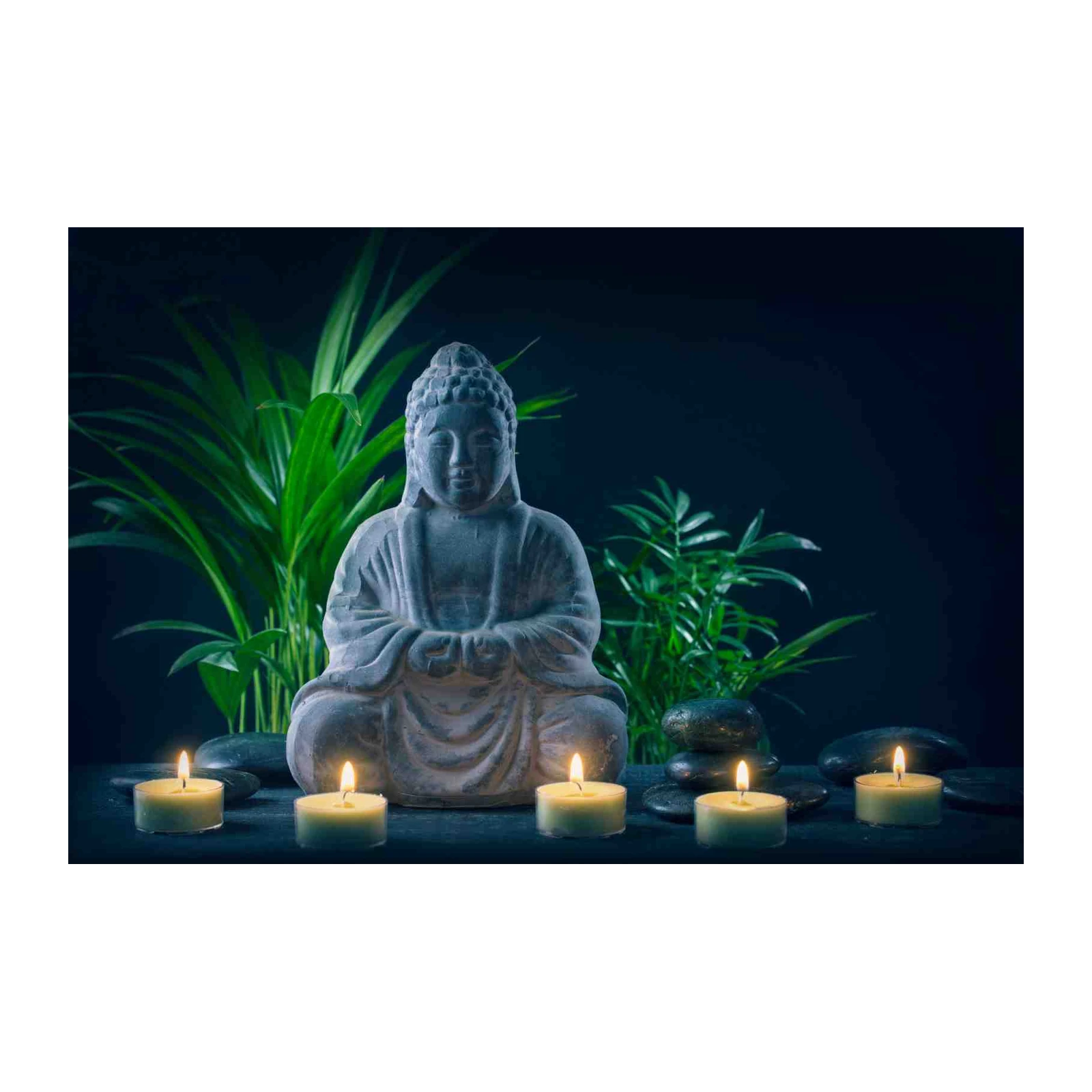Zen Buddha & Candles Serenity Wall Art