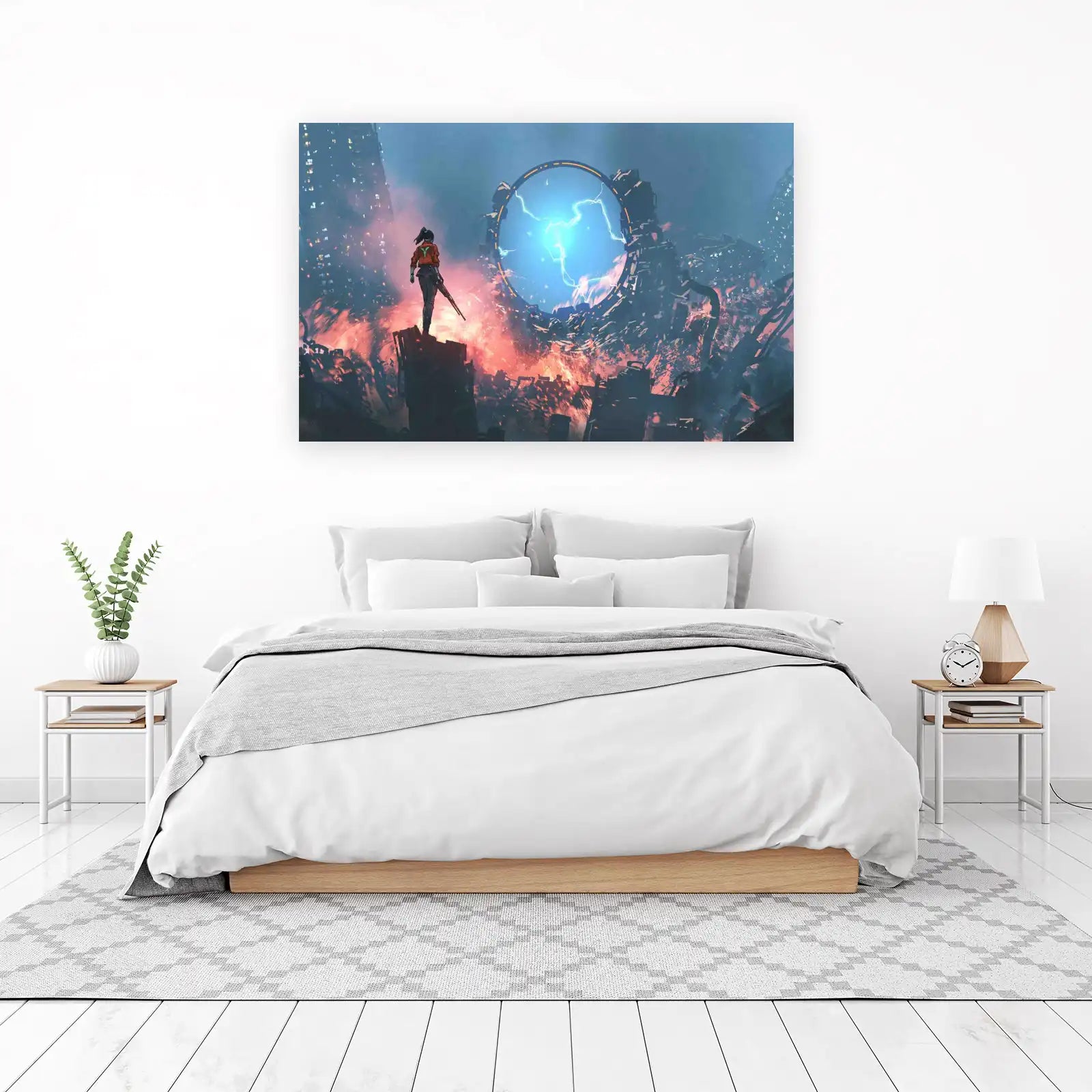 Sci-Fi Portal Warrior Wall Art