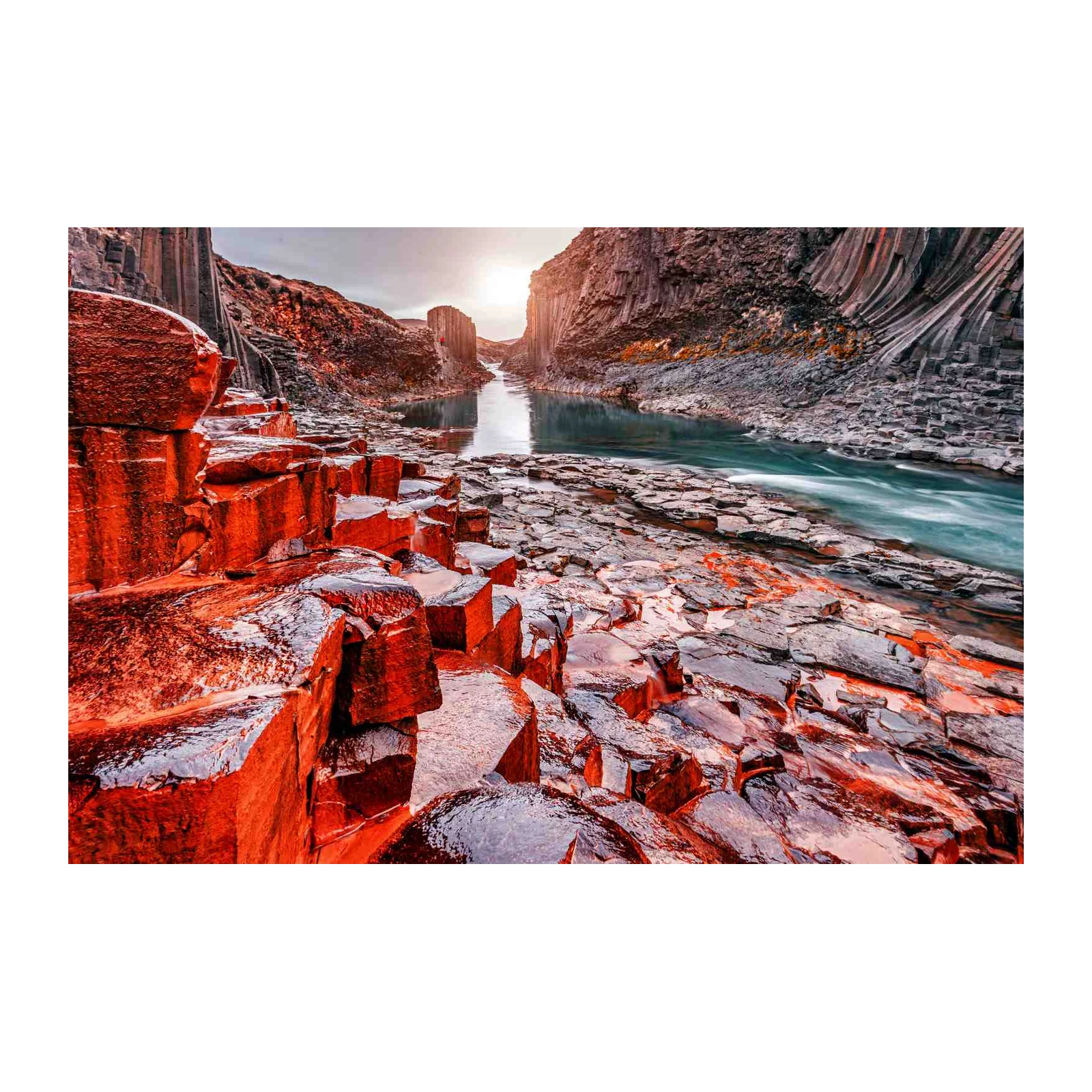 Dramatic Red Rocks River Canyon Wall Art