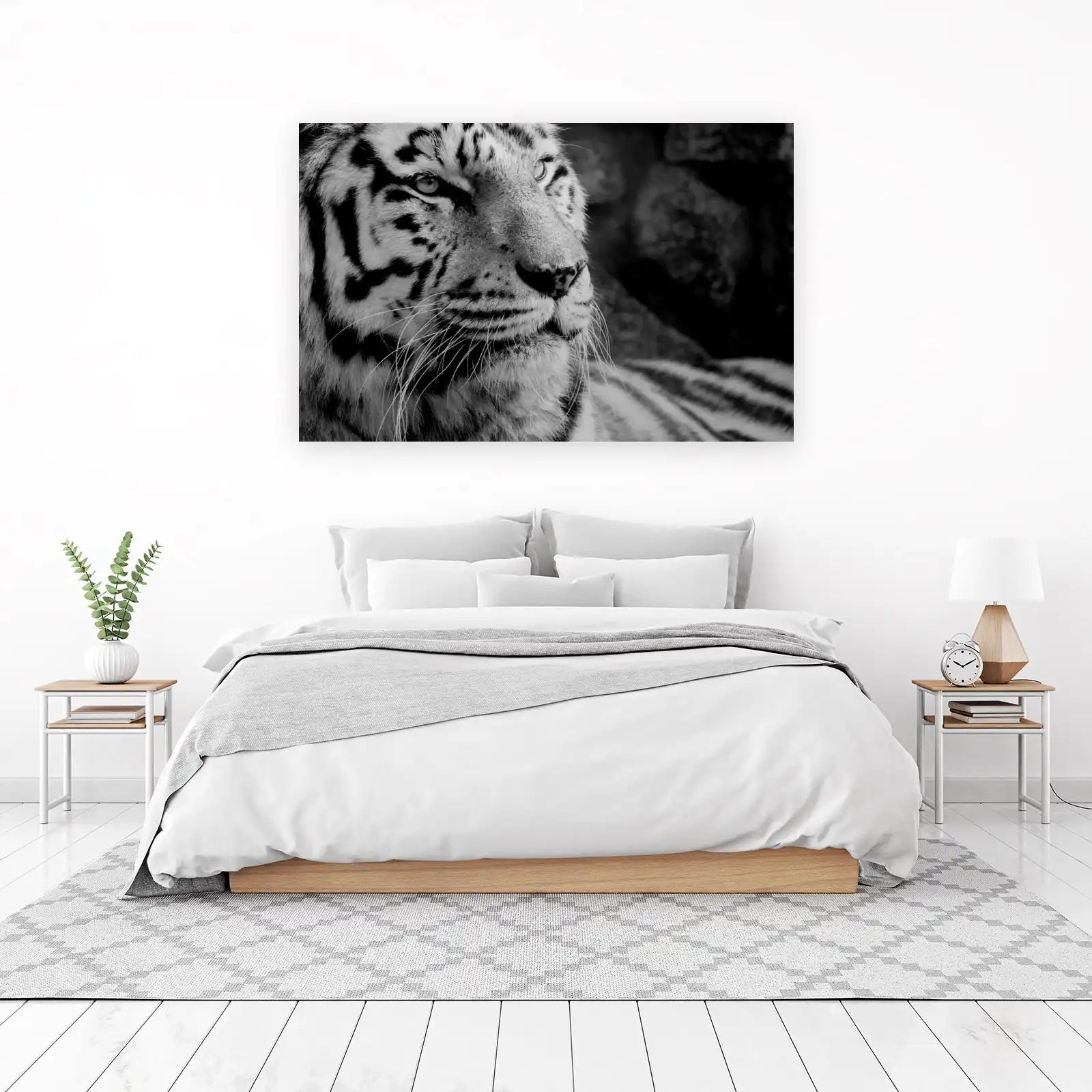 Majestic White Tiger Close-Up Wall Art