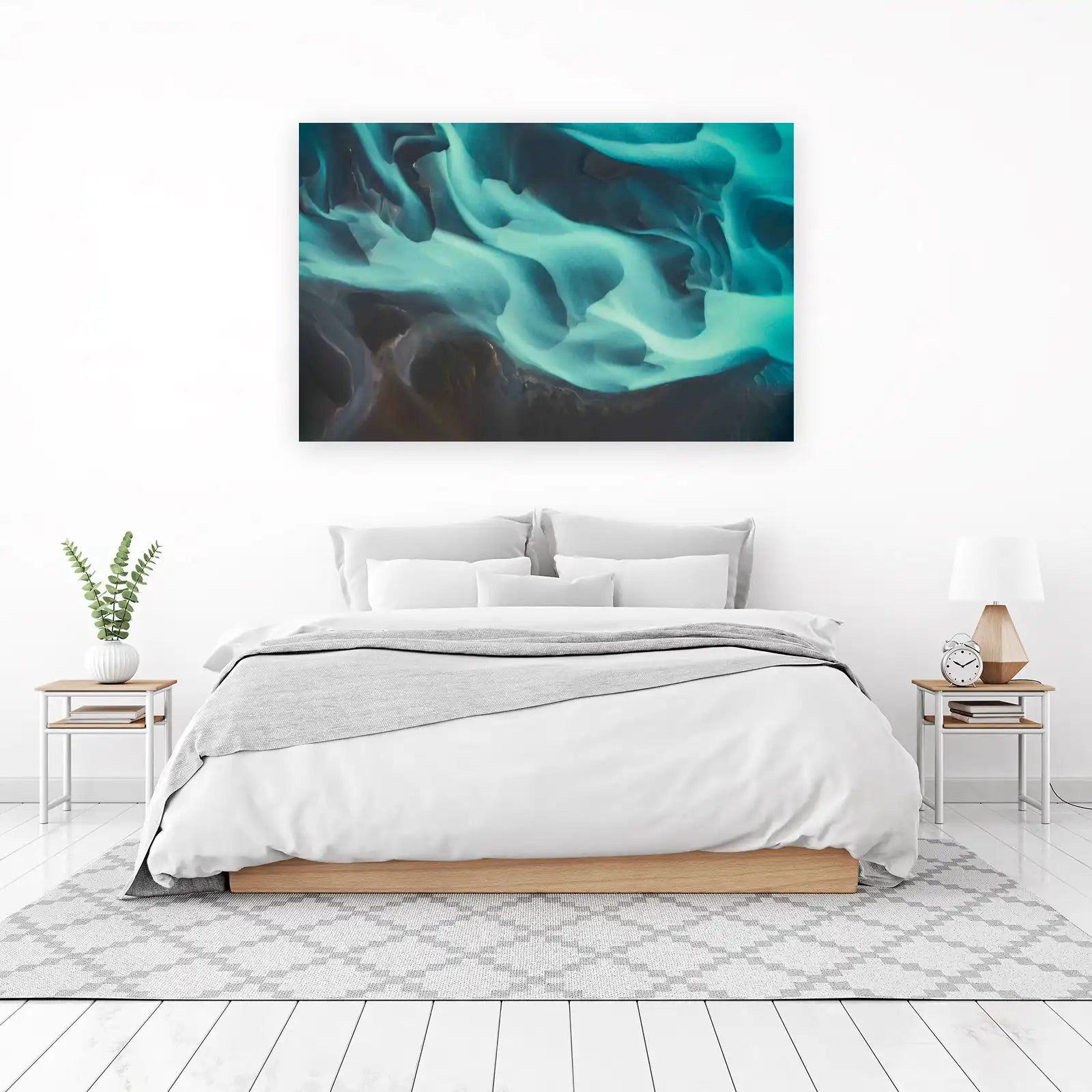 Turquoise River Flow Abstract Wall Art