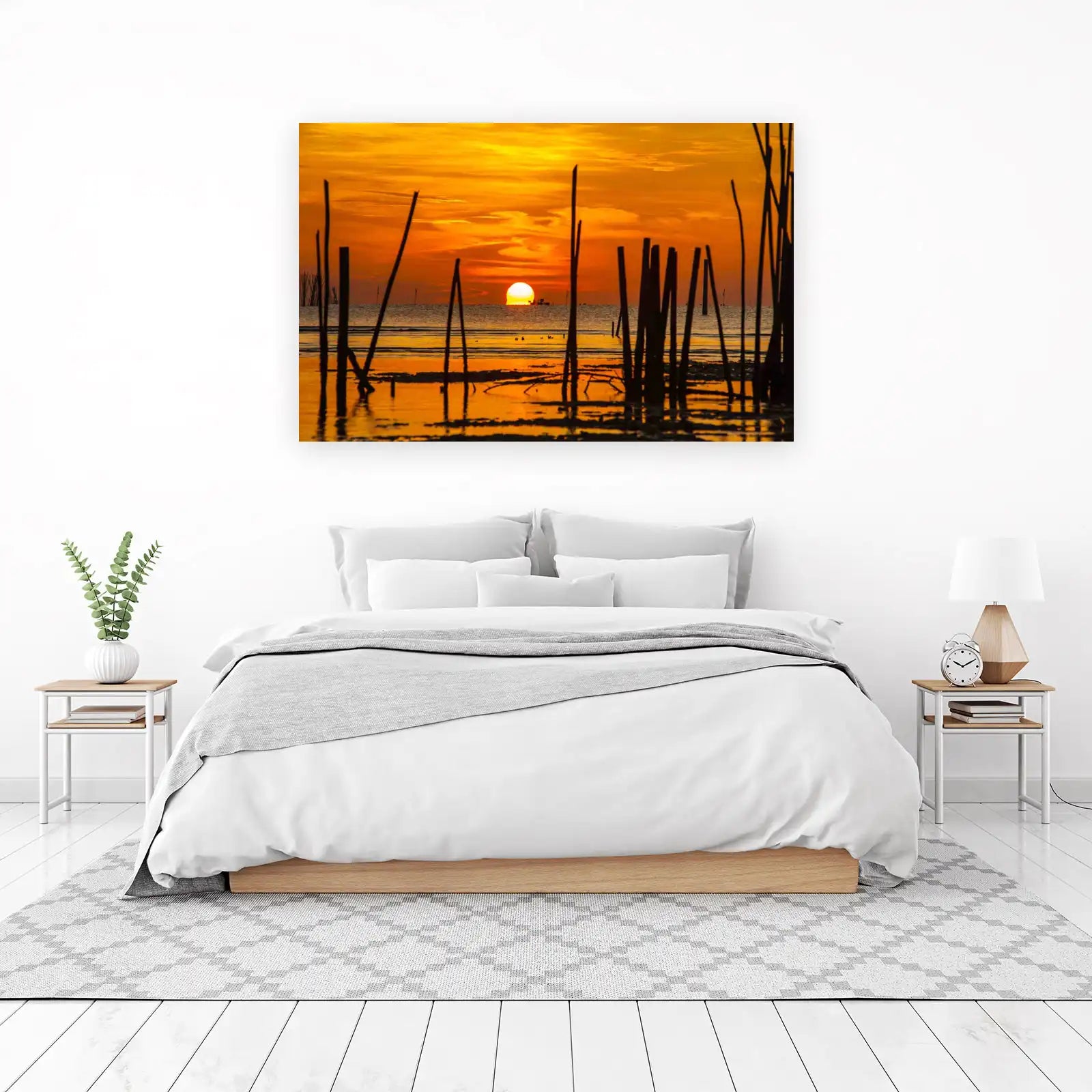Vibrant Sunset Over Water Wall Art