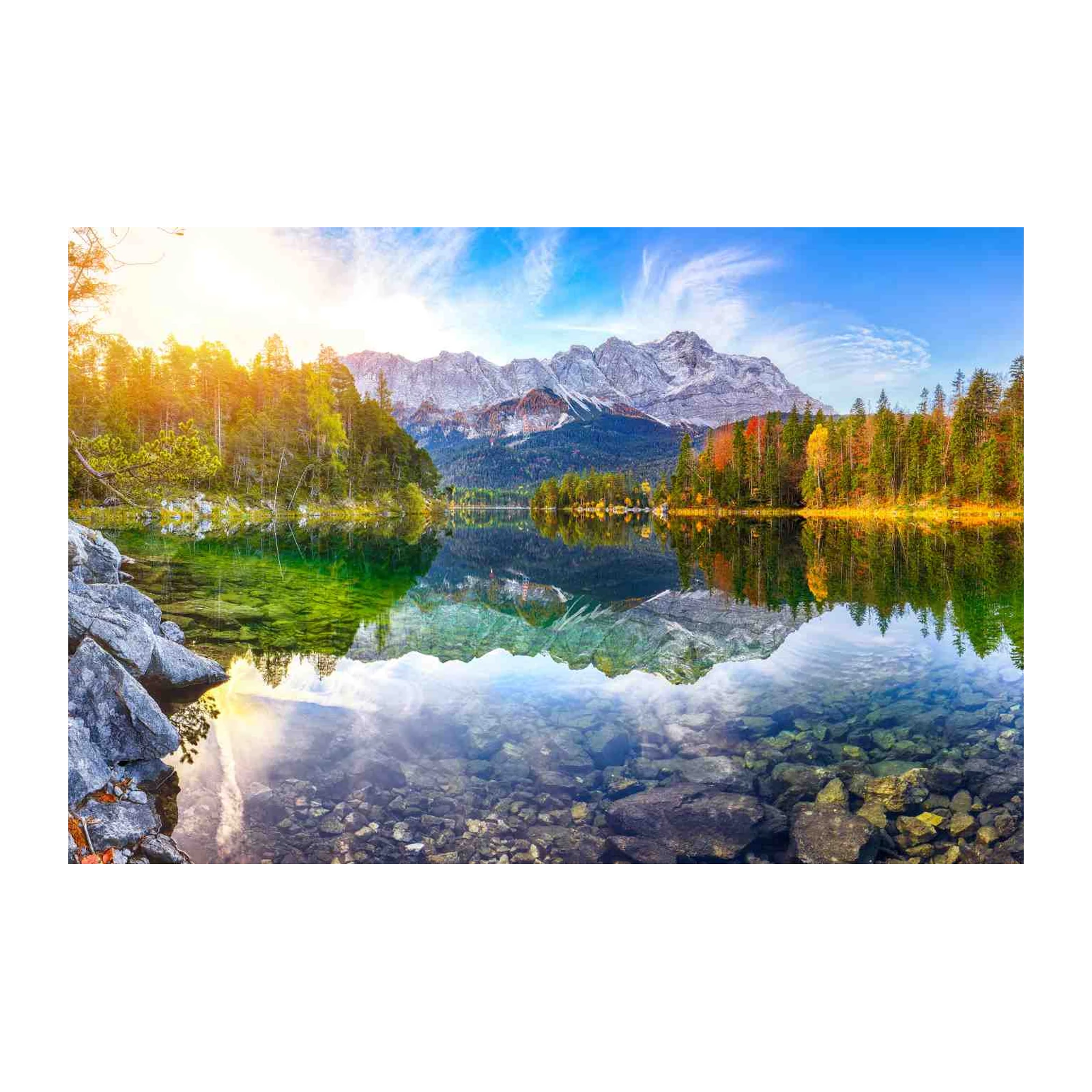 Serene Alpine Lake & Mountain Wall Art