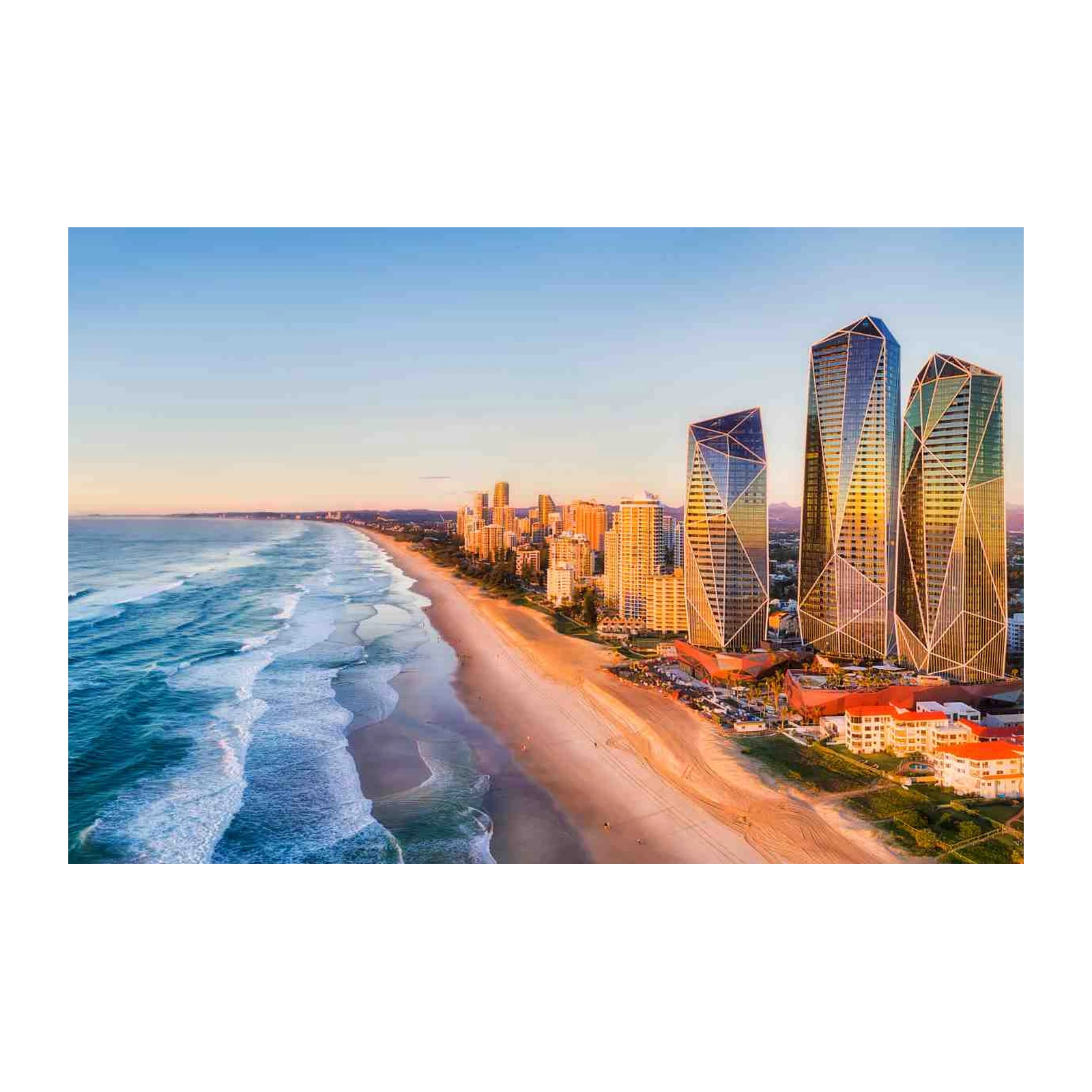 Coastal Cityscape Sunrise Wall Art