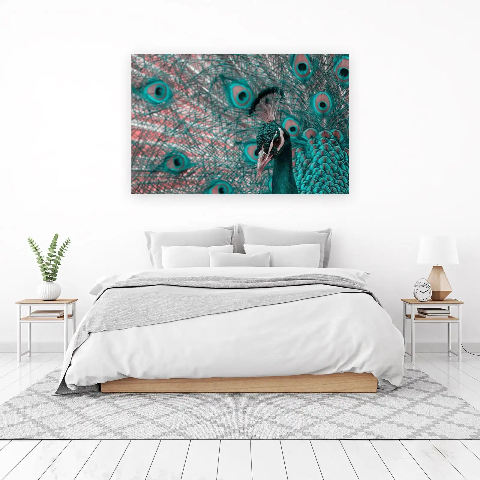 Majestic Peacock Teal Feather Art Wall Art