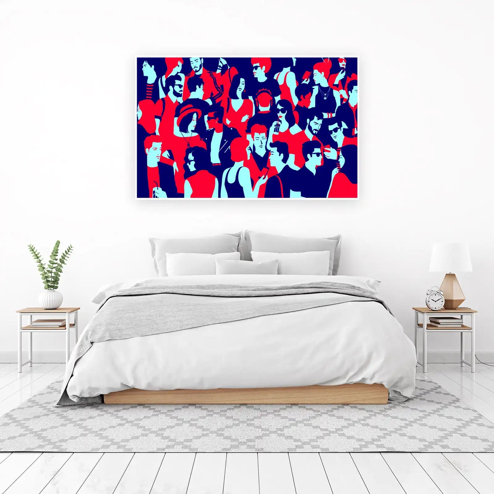 Vibrant Crowd Abstract Wall Art