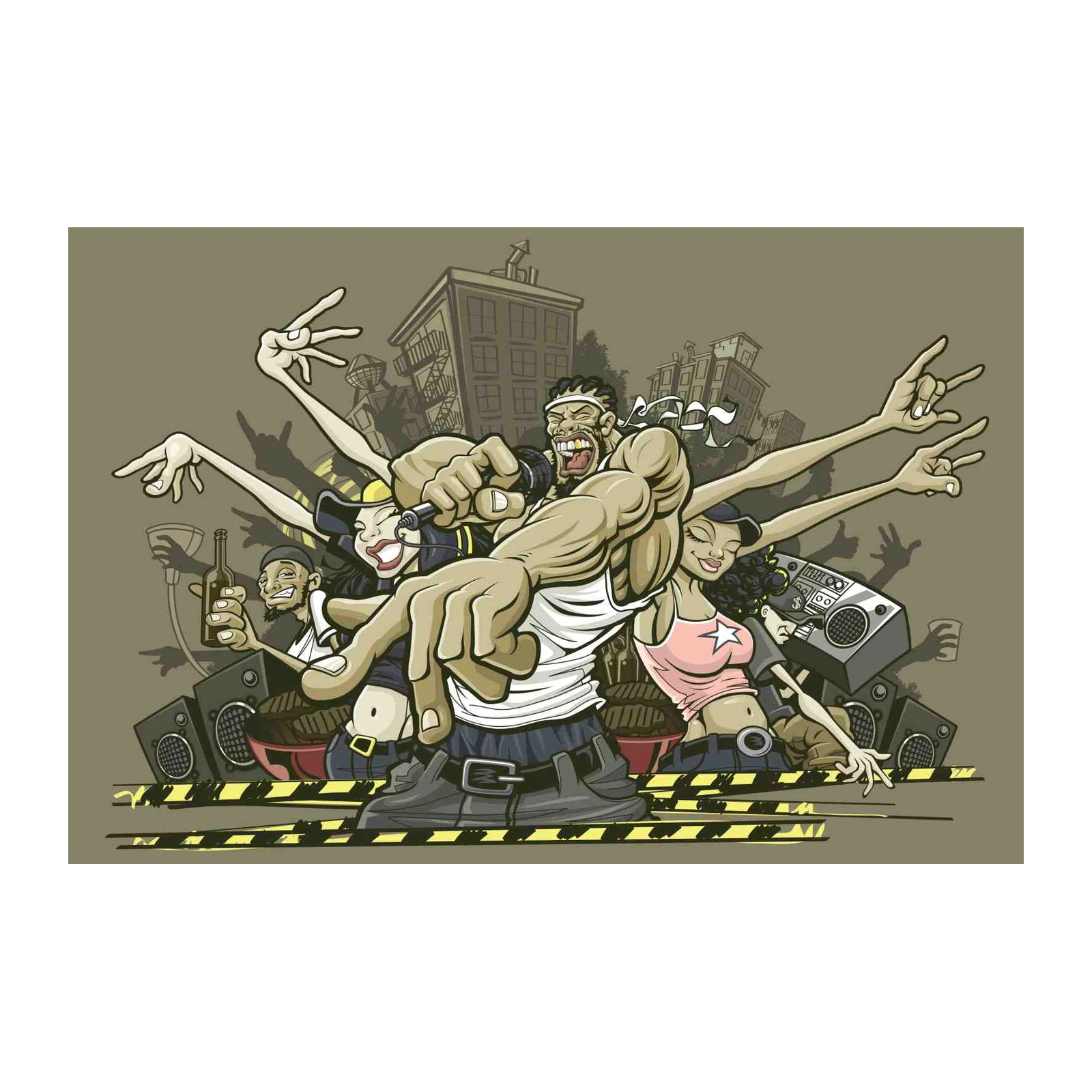 Hip Hop Energy Street Scene Wall Art