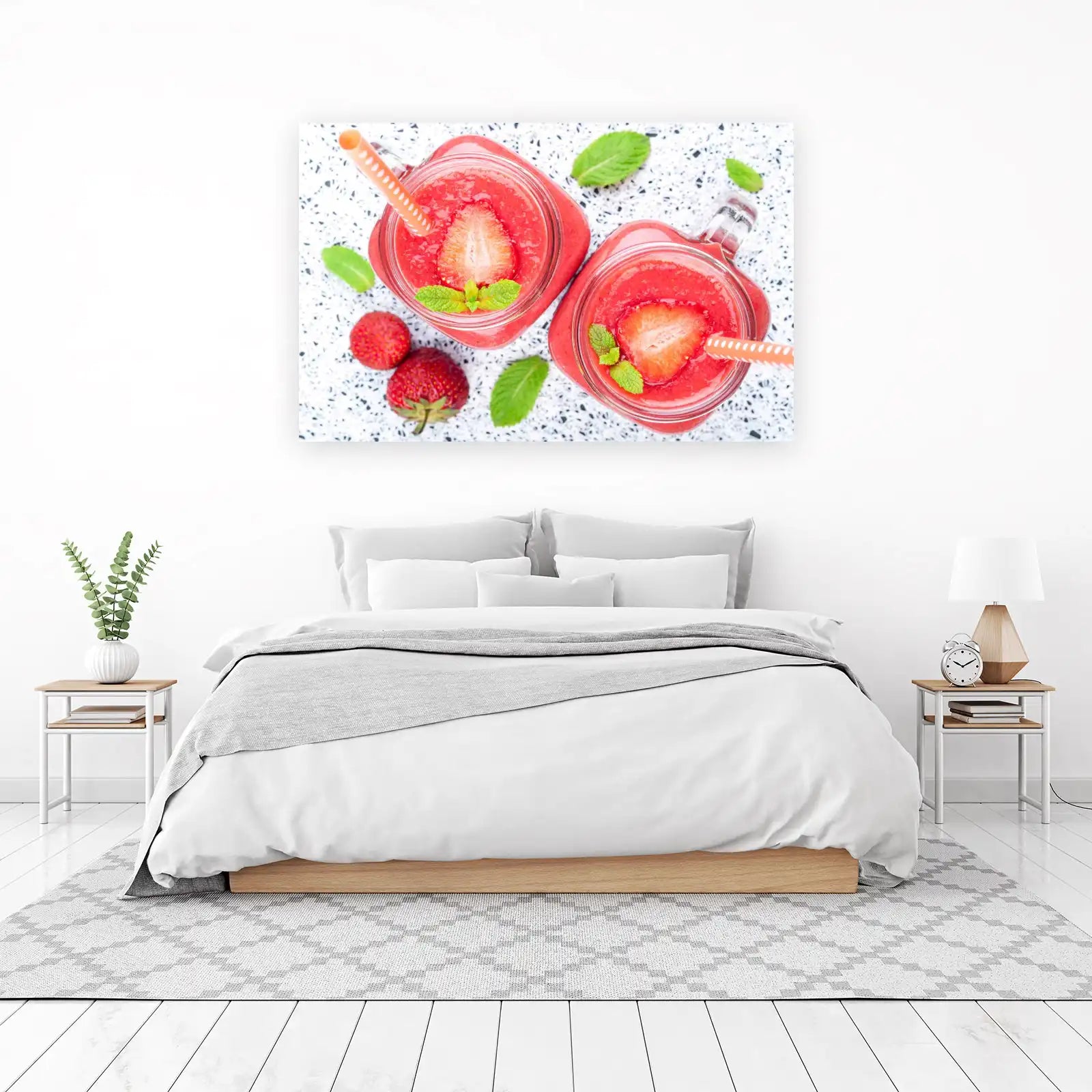 Refreshing Strawberry Smoothies Delight Wall Art