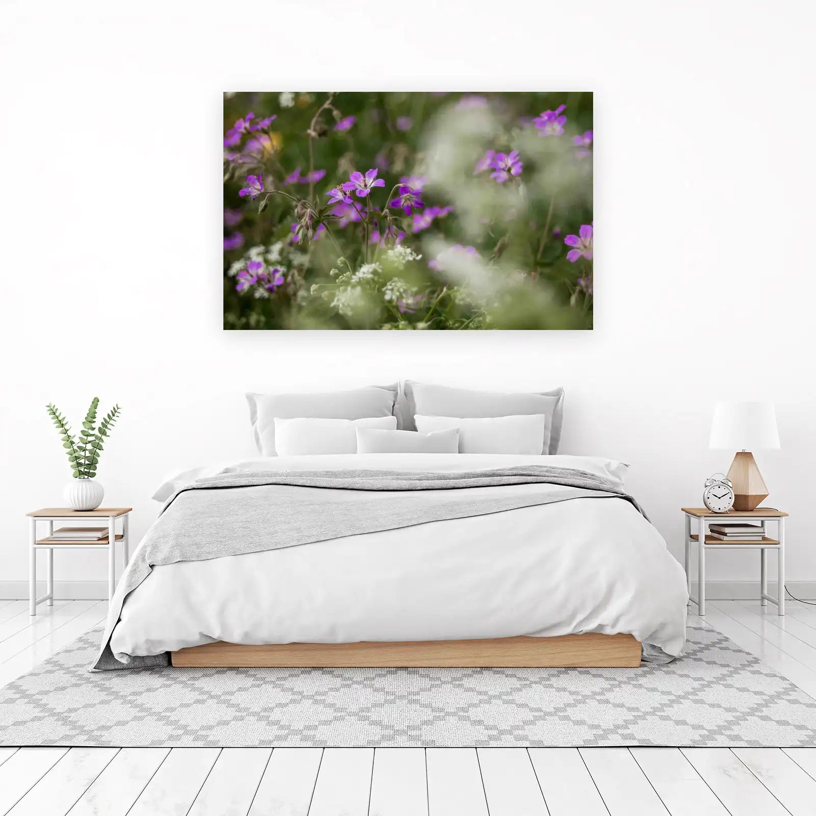 Purple Wildflowers Meadow Nature Wall Art