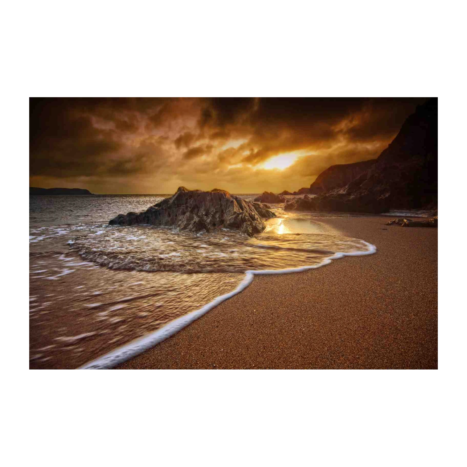 Golden Sunset Coastal Serenity Wall Art