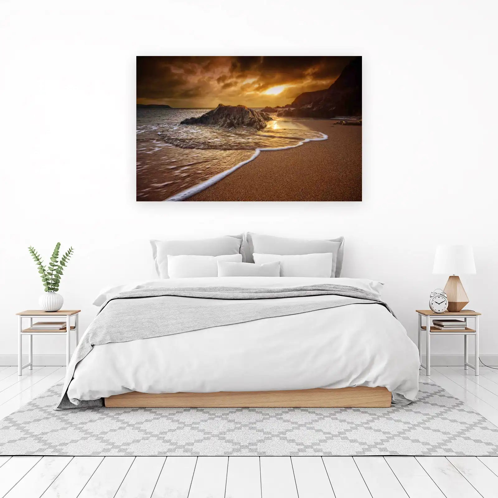 Golden Sunset Coastal Serenity Wall Art